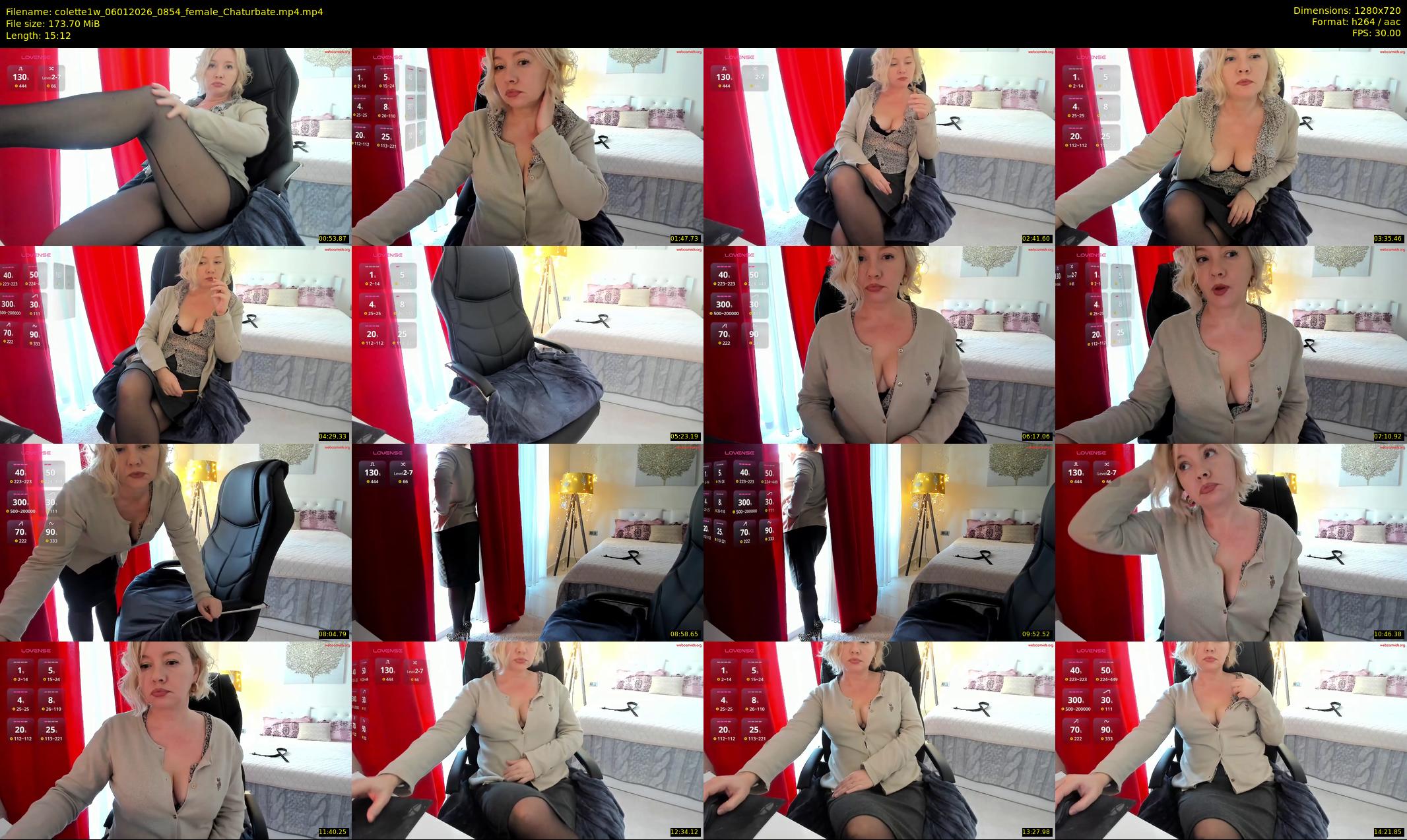 colette1w — 16 minute Chaturbate female cam show recording, 720p, Jan 6, 2026