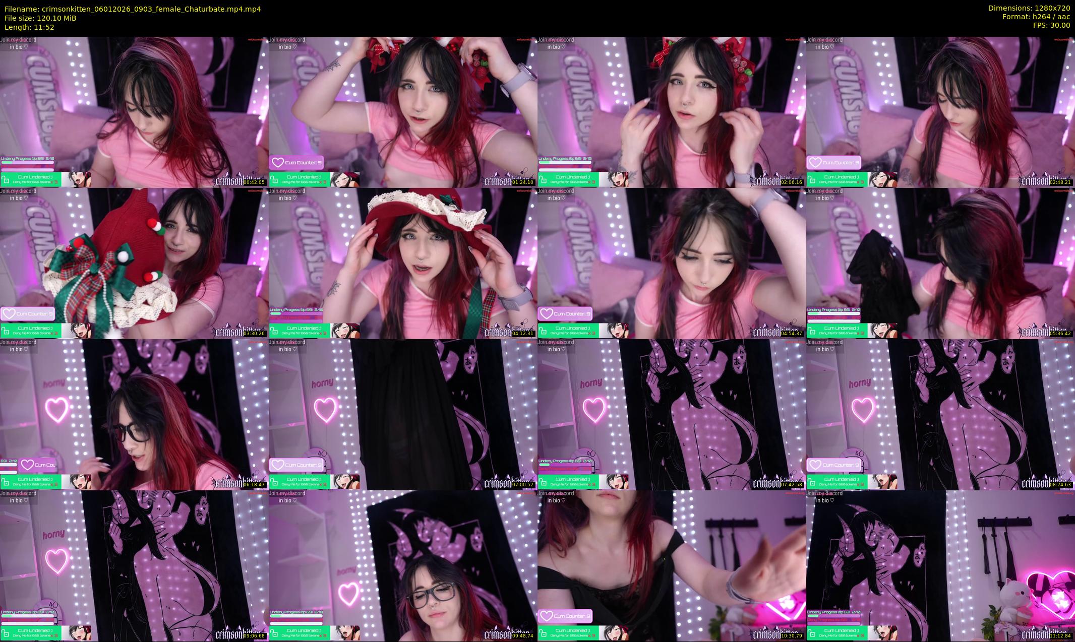 crimsonkitten — 12 minute Chaturbate female cam show recording, 720p, Jan 6, 2026