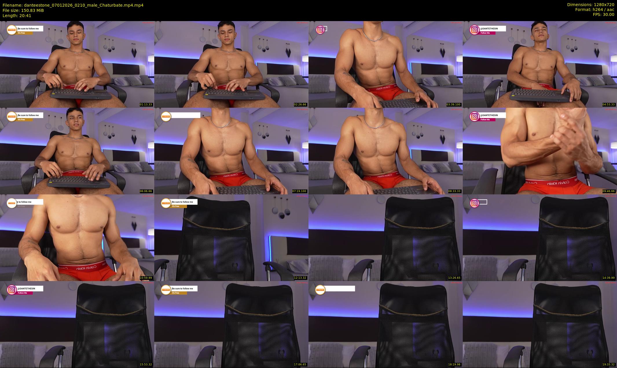 danteestone — 21 minute Chaturbate male cam show recording, 720p, Jan 7, 2026