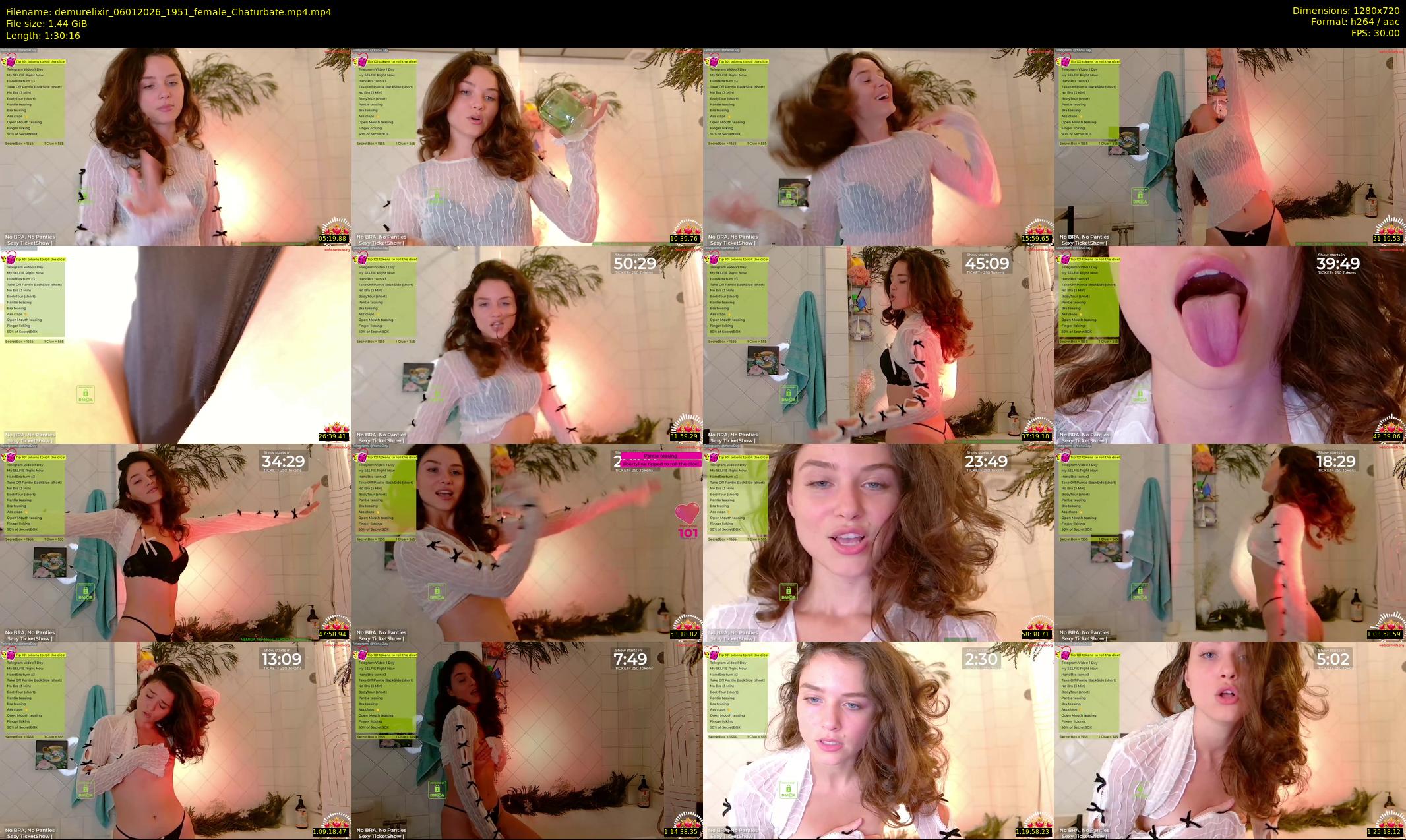 demurelixir — 91 minute Chaturbate female cam show recording, 720p, Jan 6, 2026