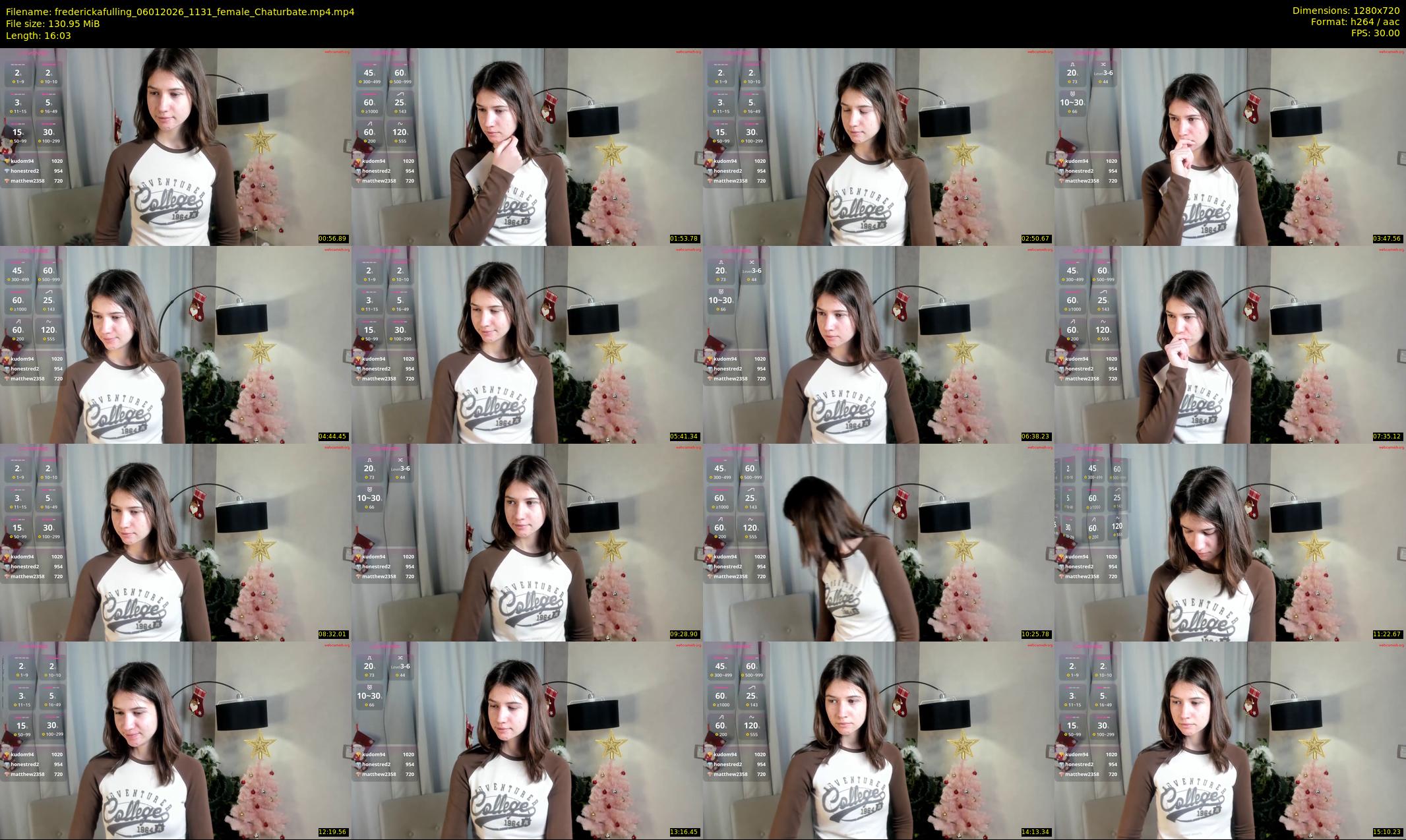 frederickafulling — 17 minute Chaturbate female cam show recording, 720p, Jan 6, 2026