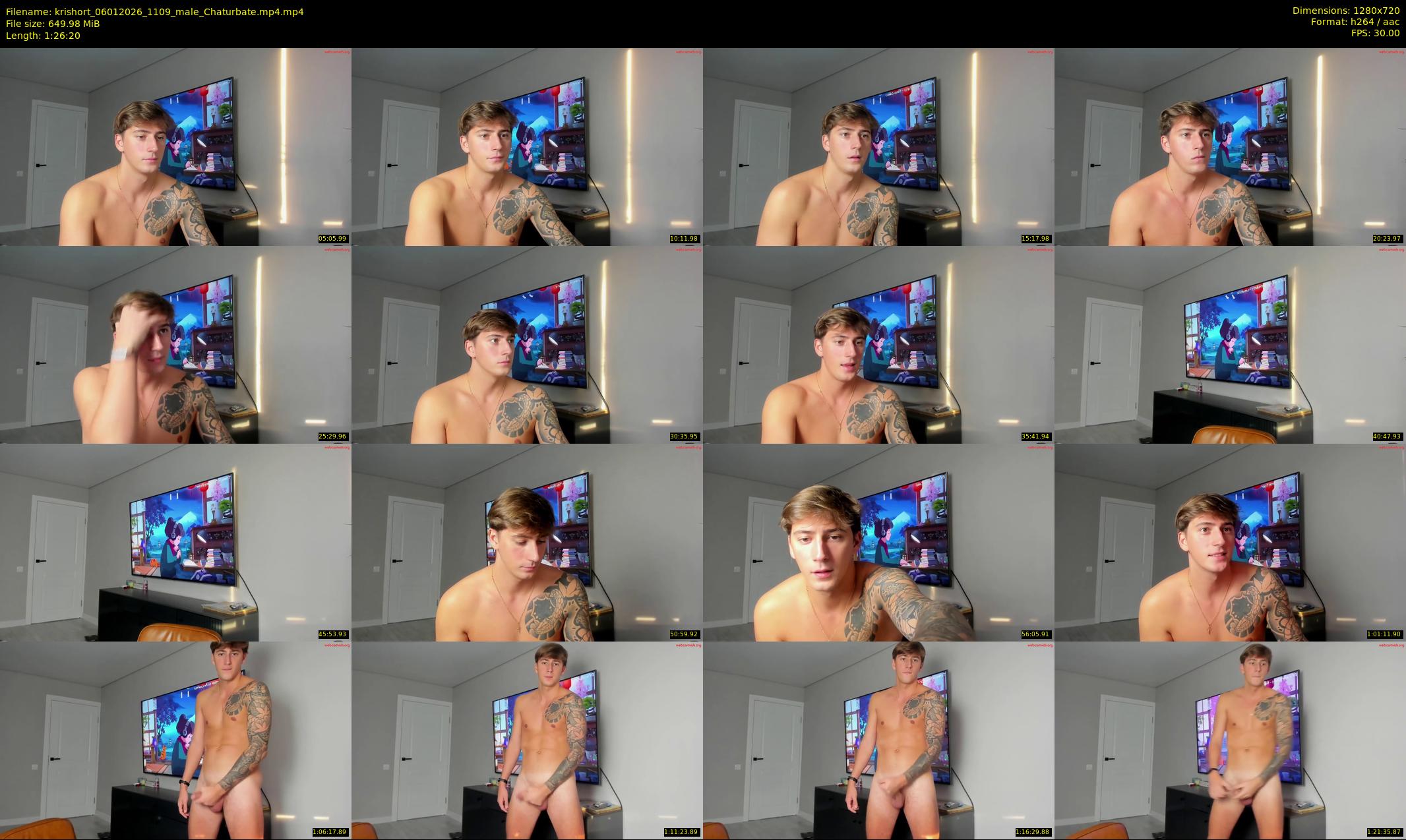 krishort — 87 minute Chaturbate male cam show recording, 720p, Jan 6, 2026