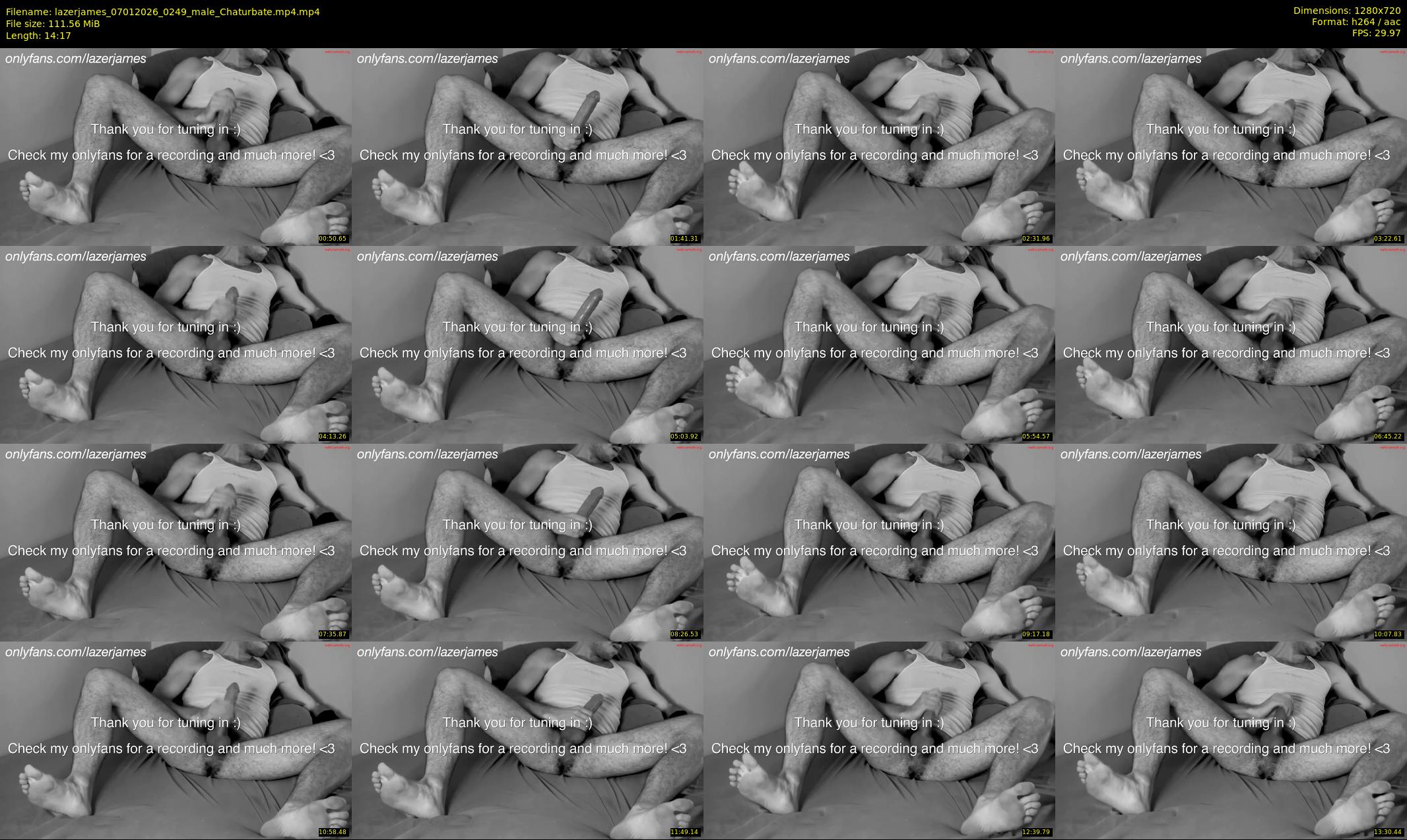 lazerjames — 15 minute Chaturbate male cam show recording, 720p, Jan 7, 2026