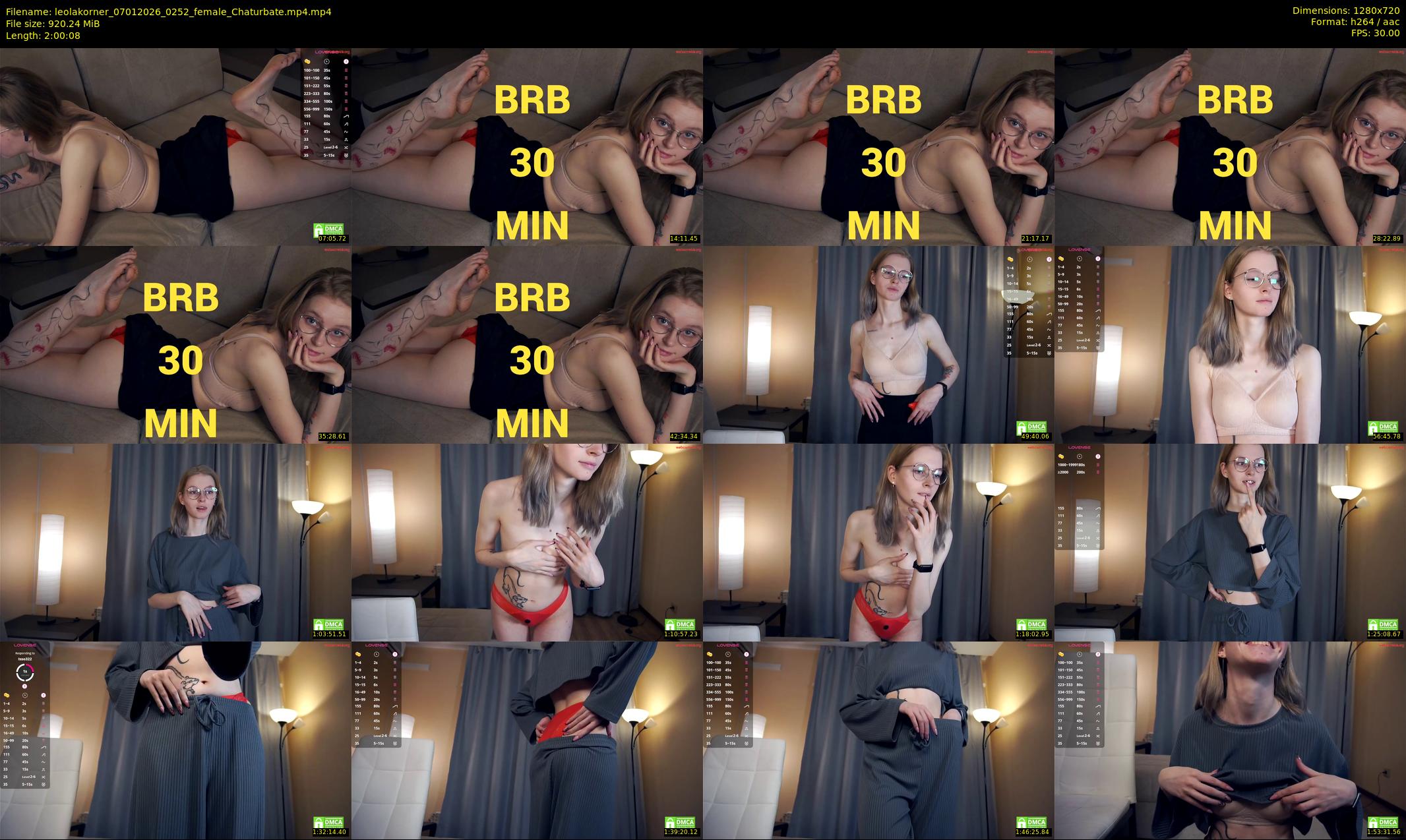 leolakorner — 121 minute Chaturbate female cam show recording, 720p, Jan 7, 2026