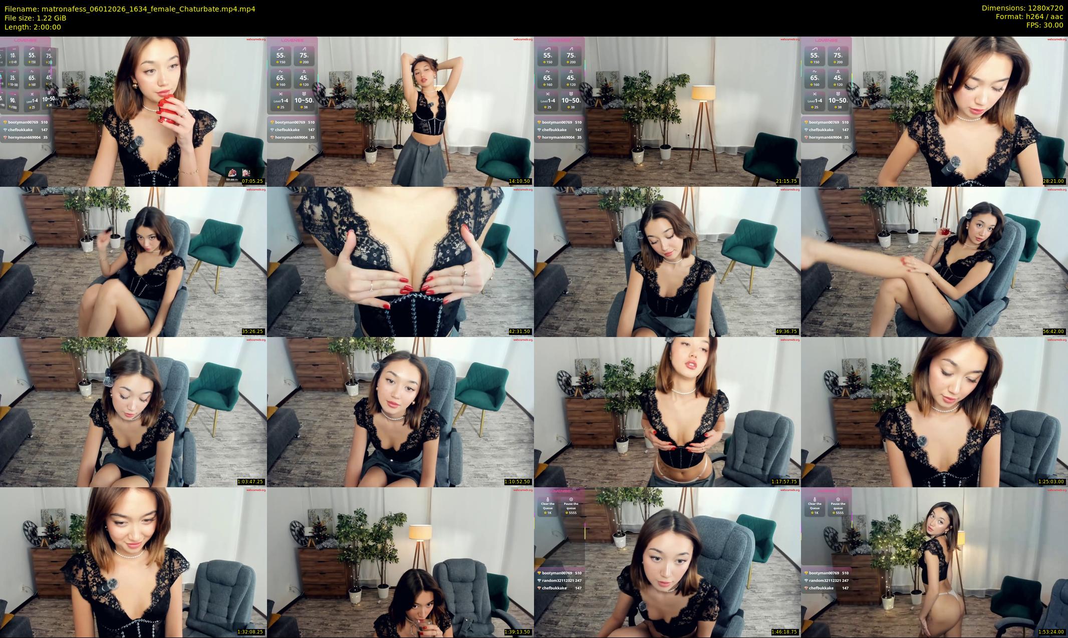 matronafess — 120 minute Chaturbate female cam show recording, 720p, Jan 6, 2026