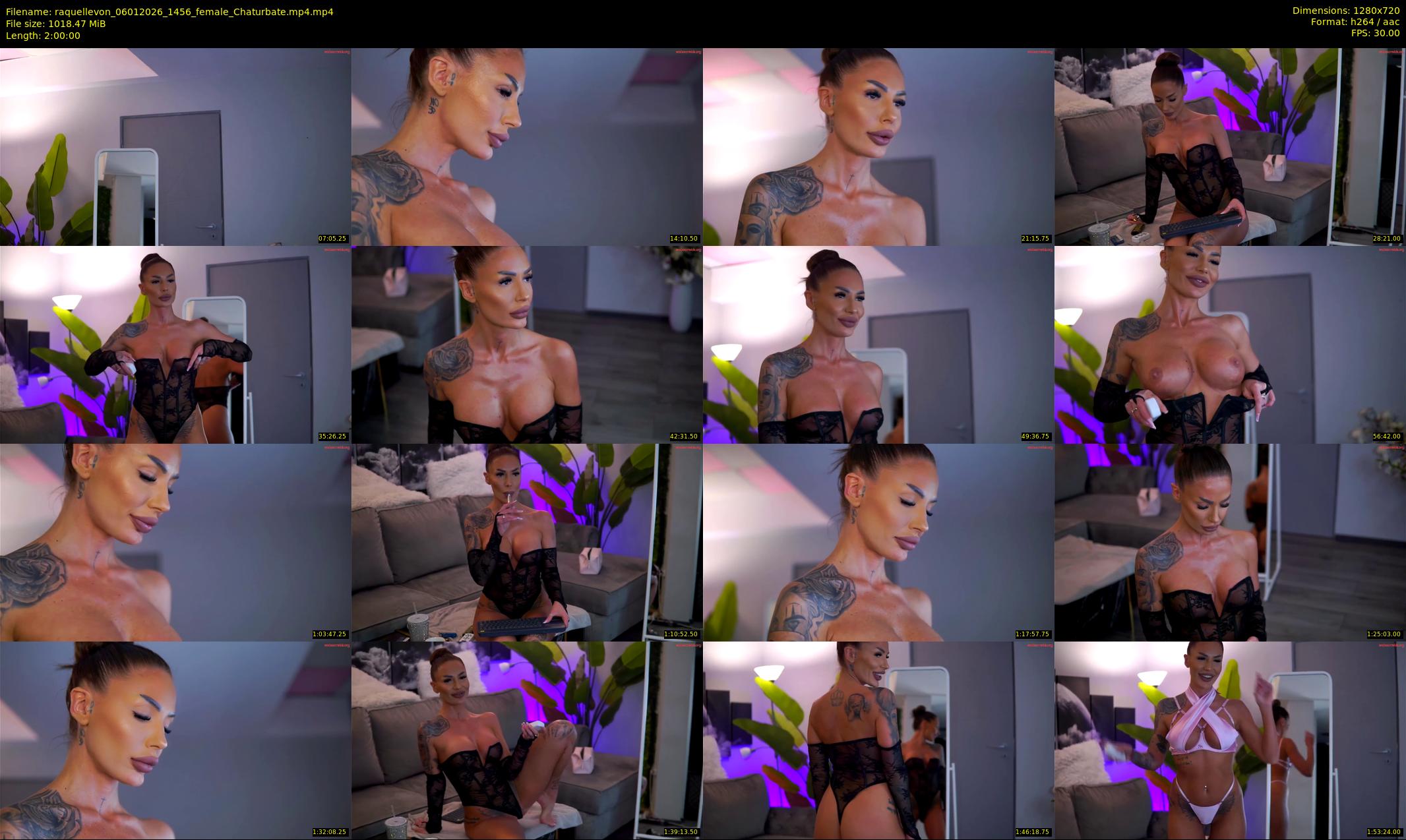 raquellevon — 120 minute Chaturbate female cam show recording, 720p, Jan 6, 2026