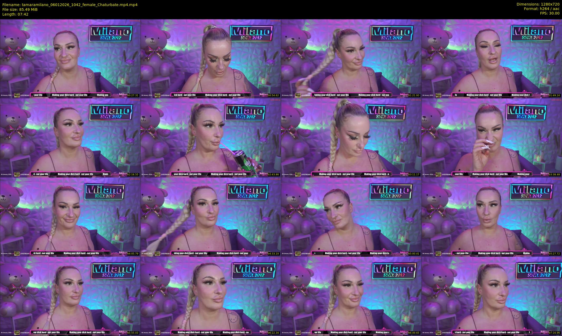 tamaramilano — 8 minute Chaturbate female cam show recording, 720p, Jan 6, 2026