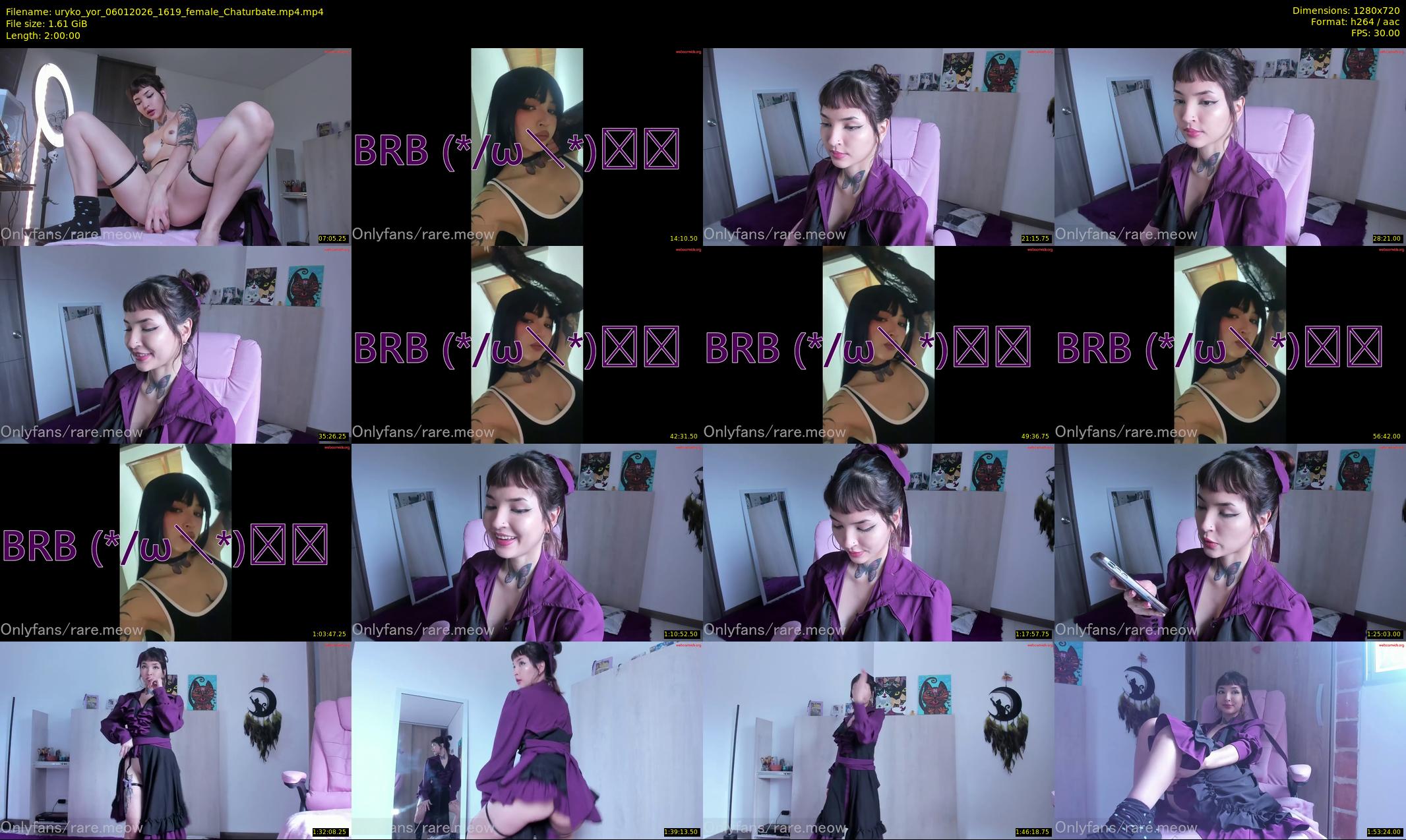 uryko_yor — 120 minute Chaturbate female cam show recording, 720p, Jan 6, 2026
