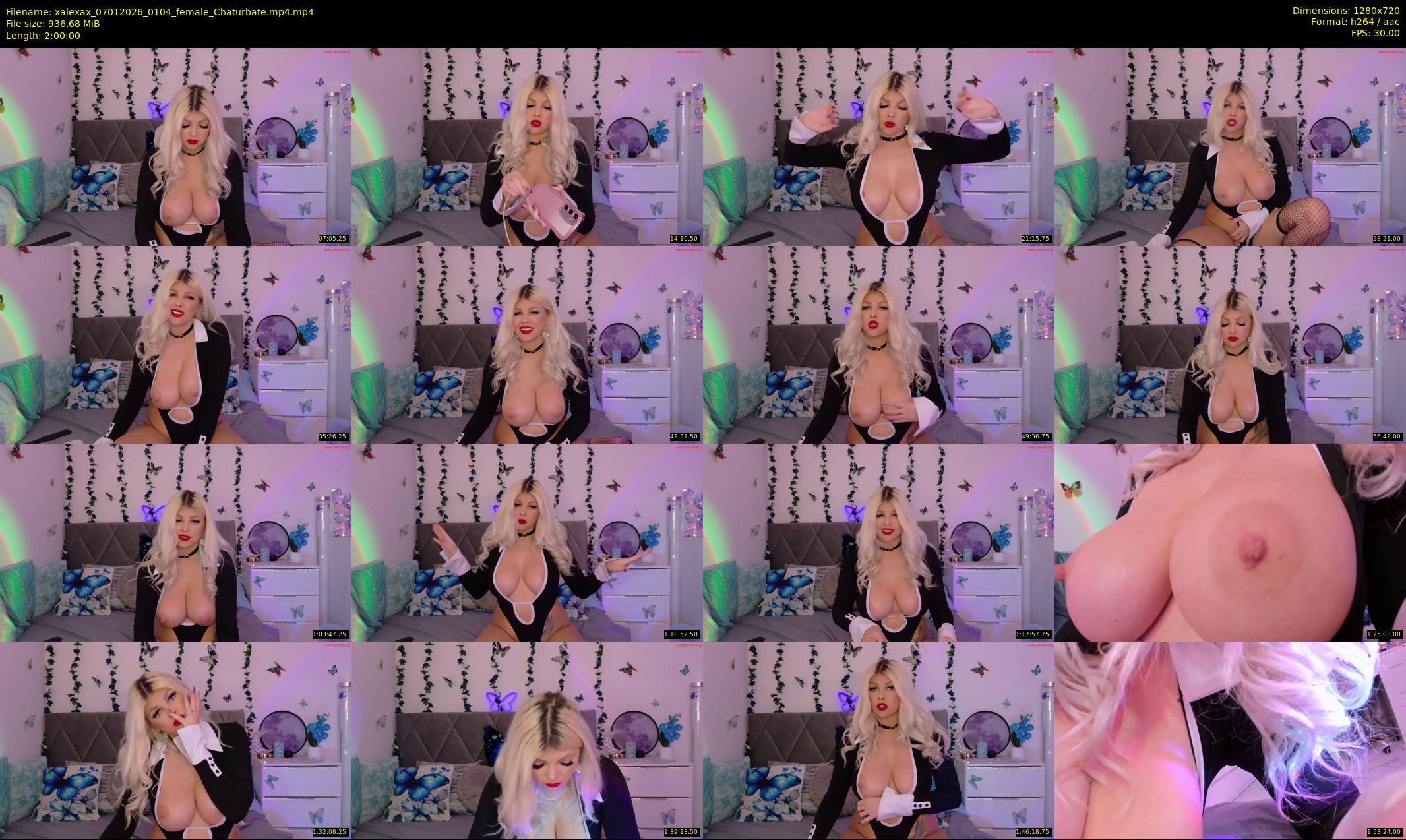 xalexax — 120 minute Chaturbate female cam show recording, 720p, Jan 7, 2026