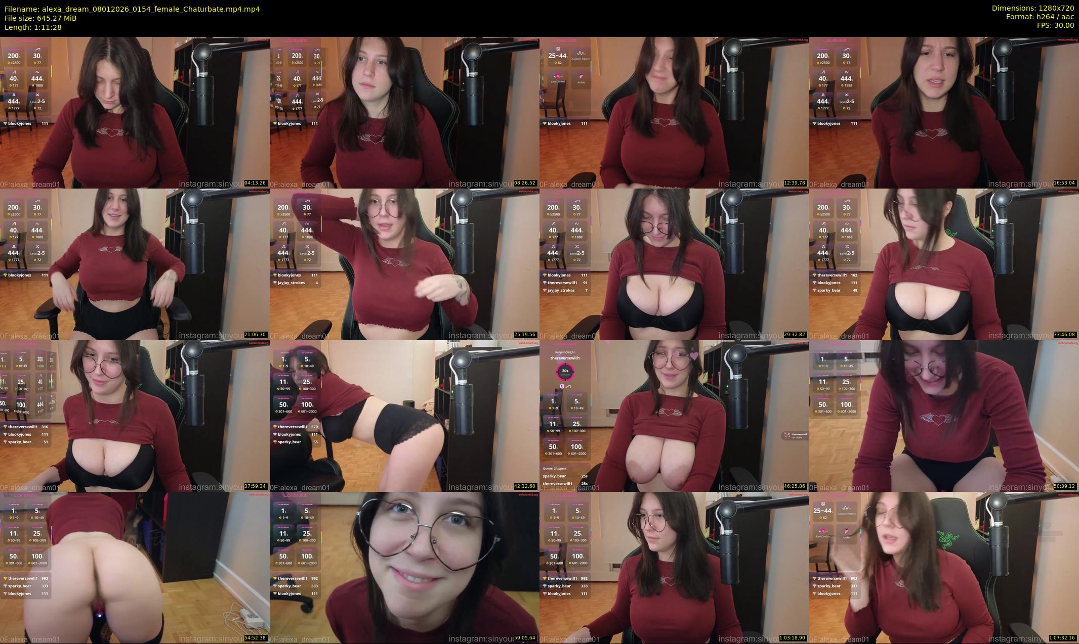 alexa_dream — 72 minute Chaturbate female cam show recording, 720p, Jan 8, 2026