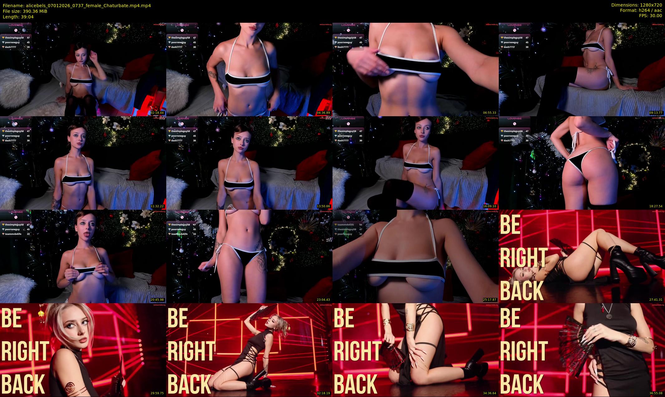 alicebels — 40 minute Chaturbate female cam show recording, 720p, Jan 7, 2026