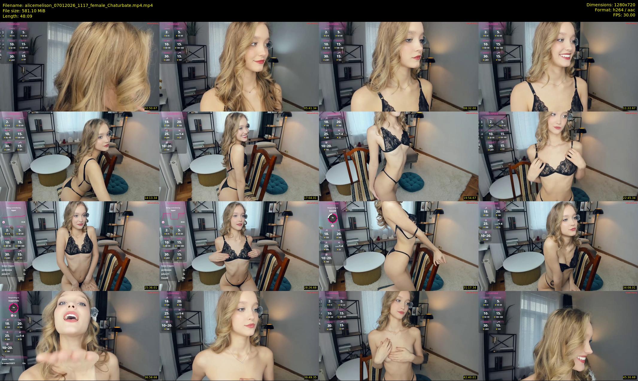 alicemelison — 49 minute Chaturbate female cam show recording, 720p, Jan 7, 2026