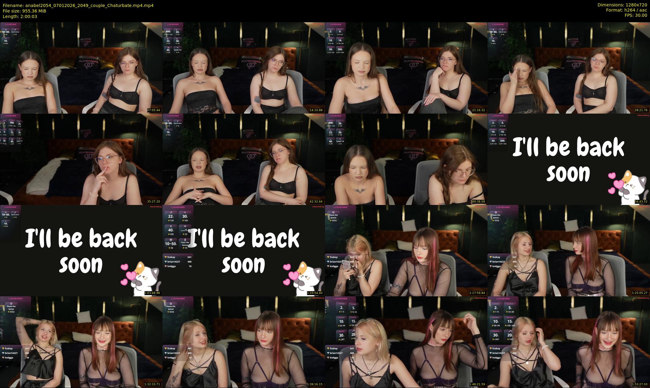 anabel2054 — 121 minute Chaturbate female cam show recording, 720p, Jan 7, 2026