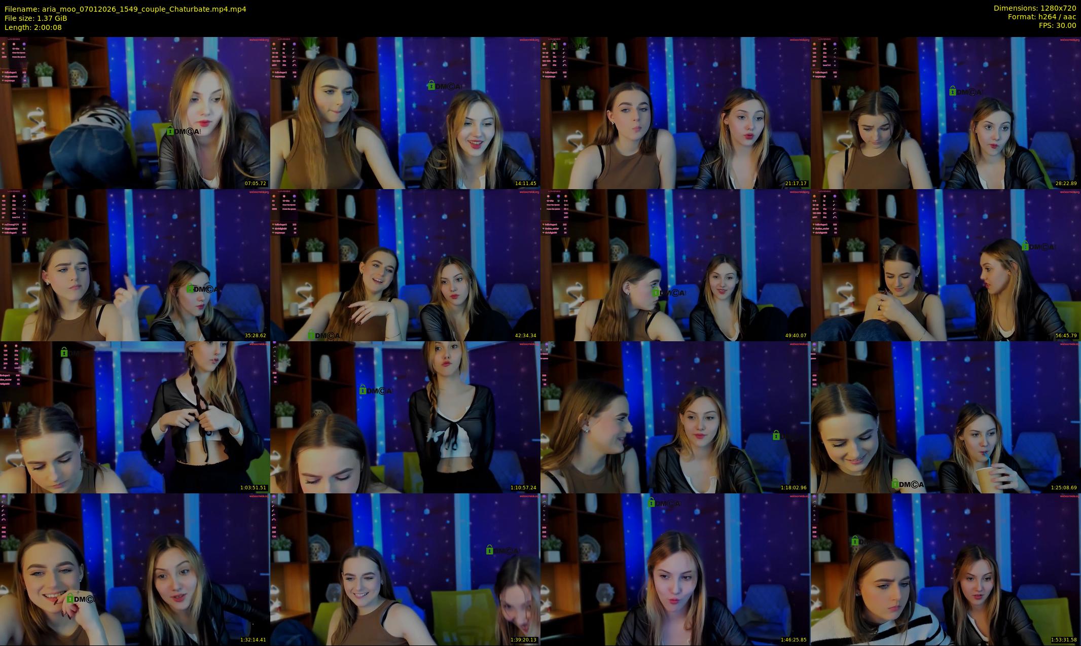 aria_moo — 121 minute Chaturbate couple cam show recording, 720p, Jan 7, 2026