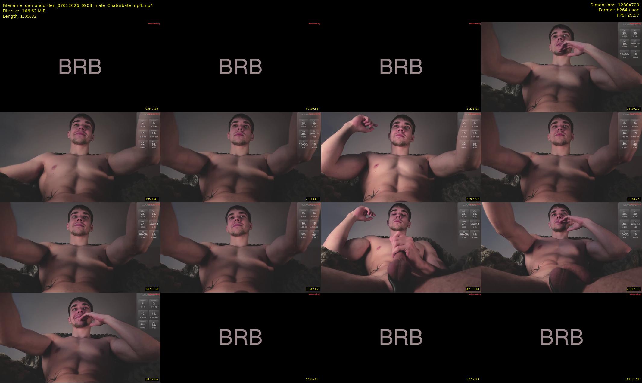damondurden — 66 minute Chaturbate male cam show recording, 720p, Jan 7, 2026