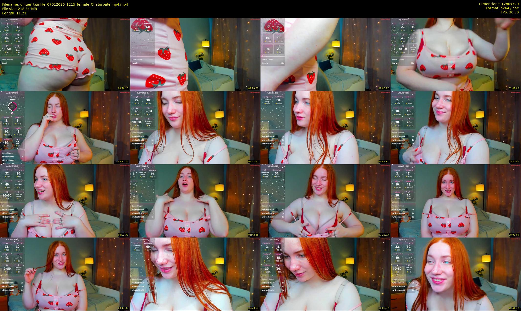 ginger_twinkle — 12 minute Chaturbate female cam show recording, 720p, Jan 7, 2026