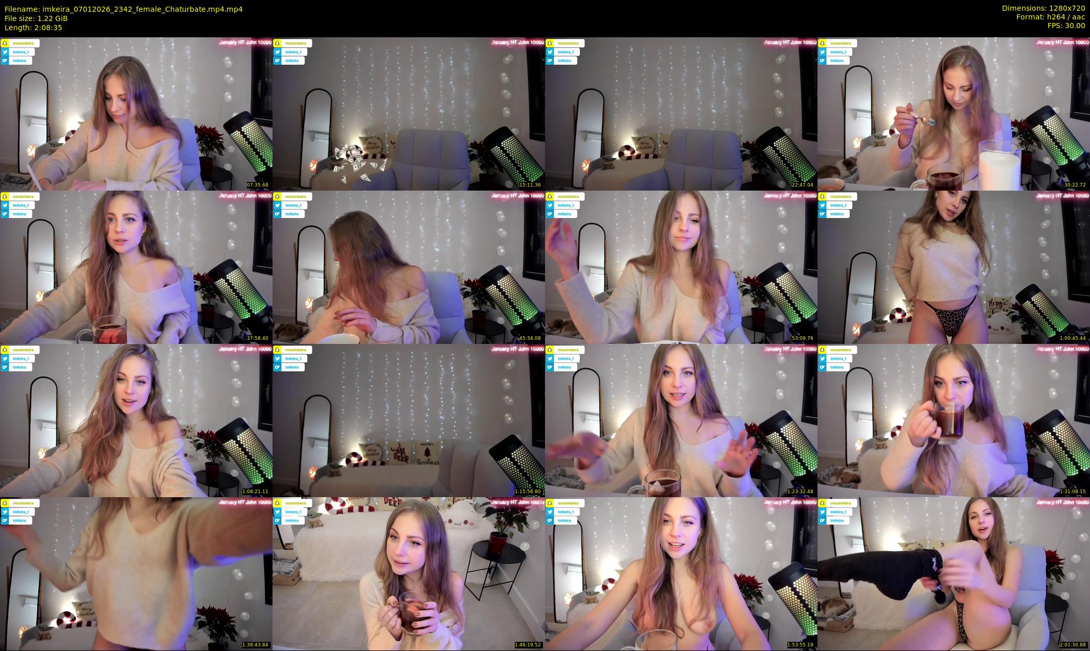 imkeira — 129 minute Chaturbate female cam show recording, 720p, Jan 7, 2026