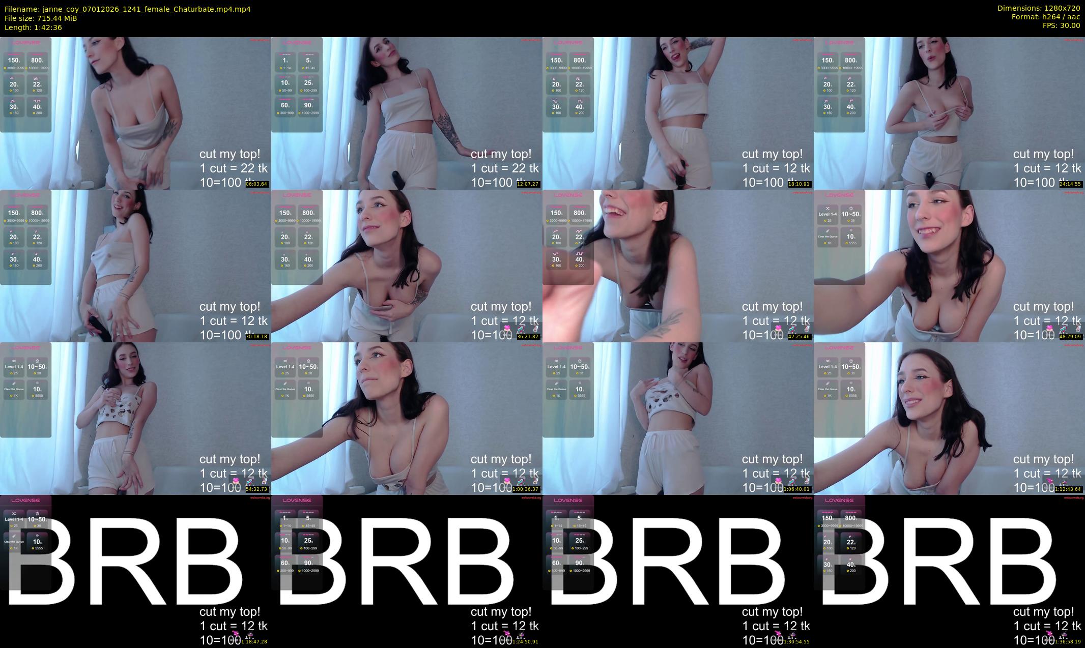 janne_coy — 103 minute Chaturbate female cam show recording, 720p, Jan 7, 2026