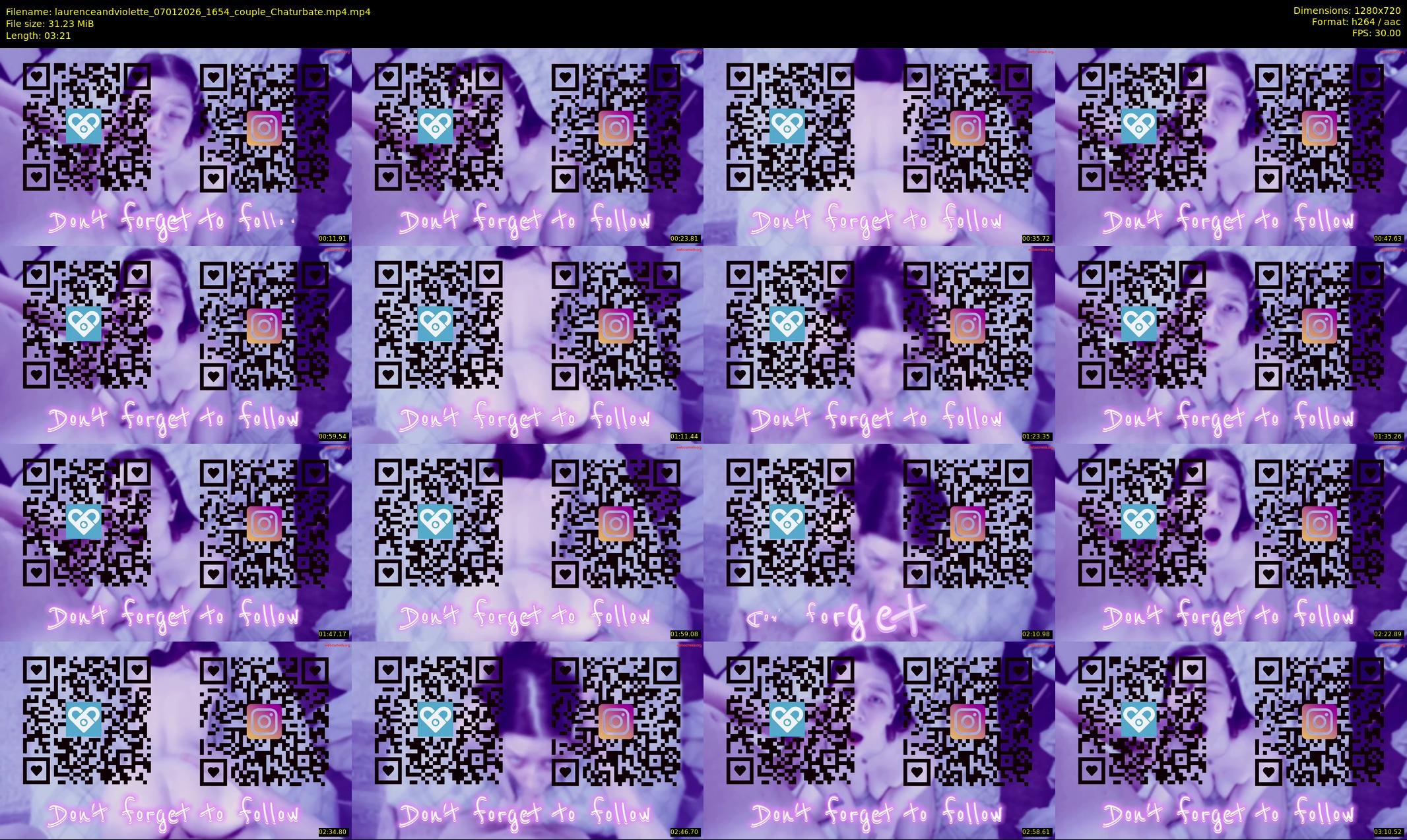 laurenceandviolette — 4 minute Chaturbate couple cam show recording, 720p, Jan 7, 2026