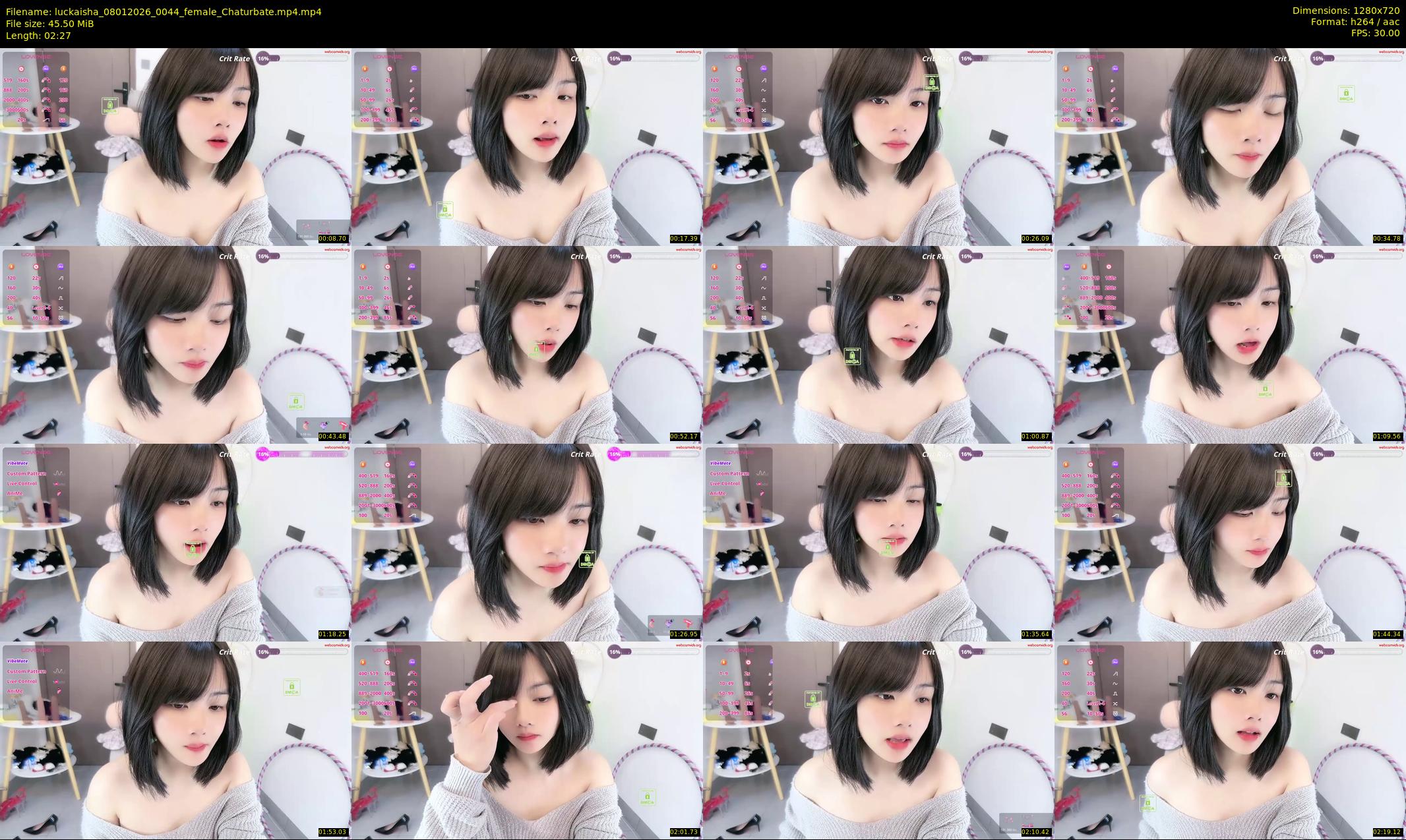 luckaisha — 3 minute Chaturbate female cam show recording, 720p, Jan 8, 2026