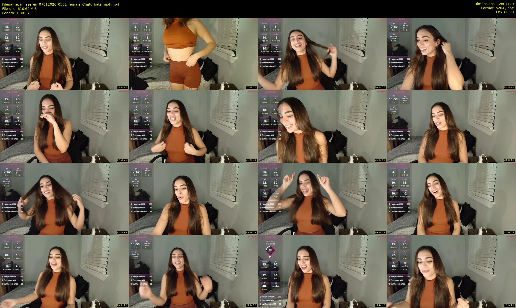 milaseren — 61 minute Chaturbate female cam show recording, 720p, Jan 7, 2026