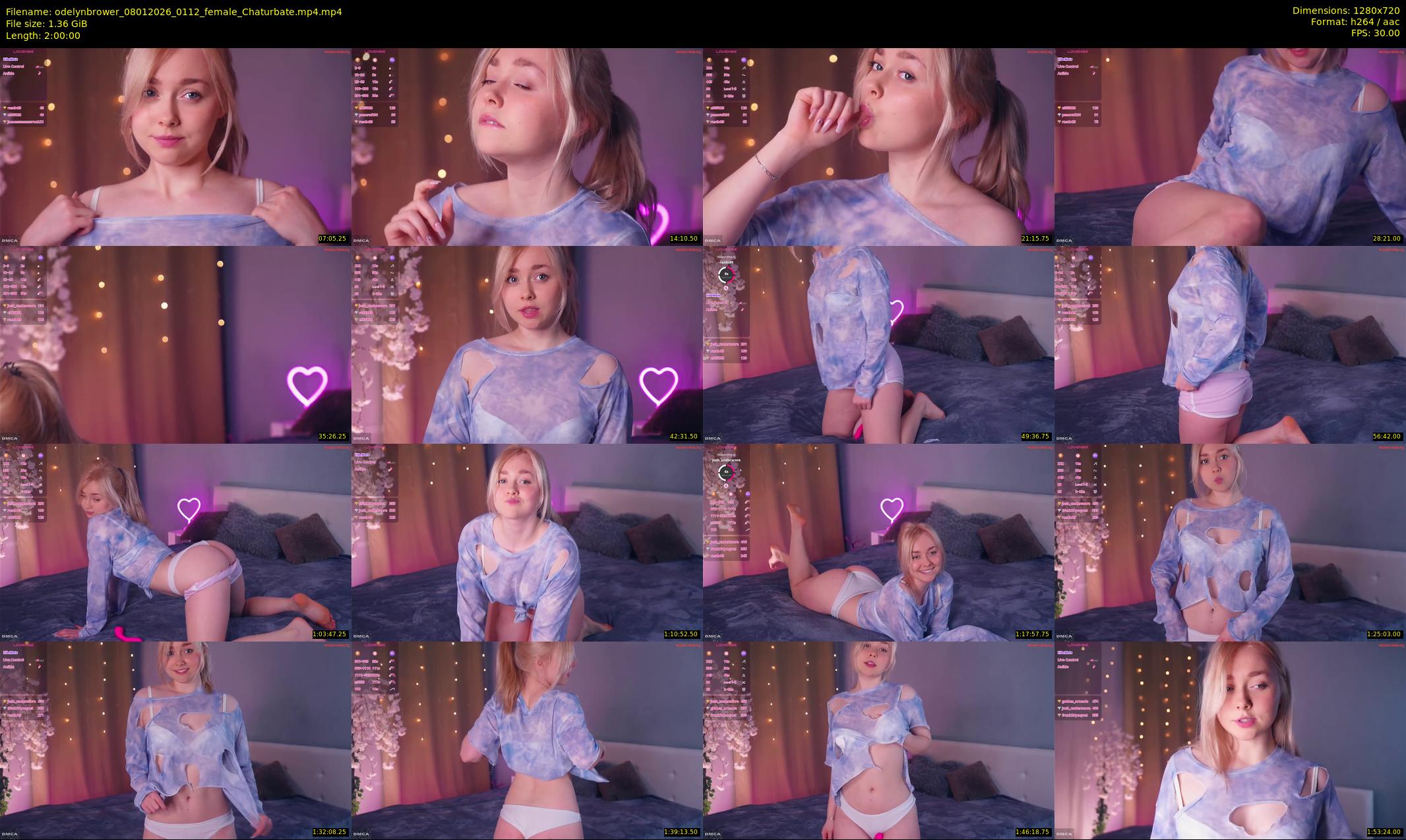 odelynbrower — 120 minute Chaturbate female cam show recording, 720p, Jan 8, 2026