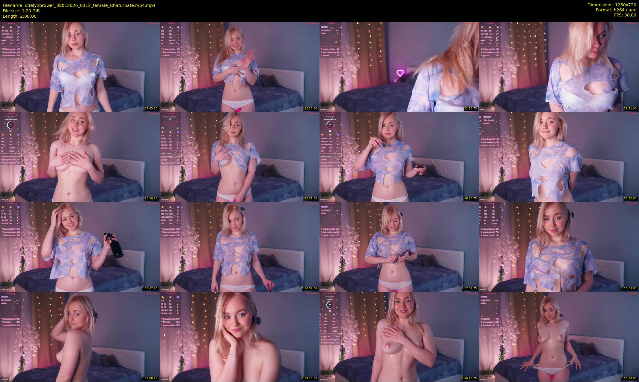 odelynbrower — 120 minute Chaturbate female cam show recording, 720p, Jan 8, 2026