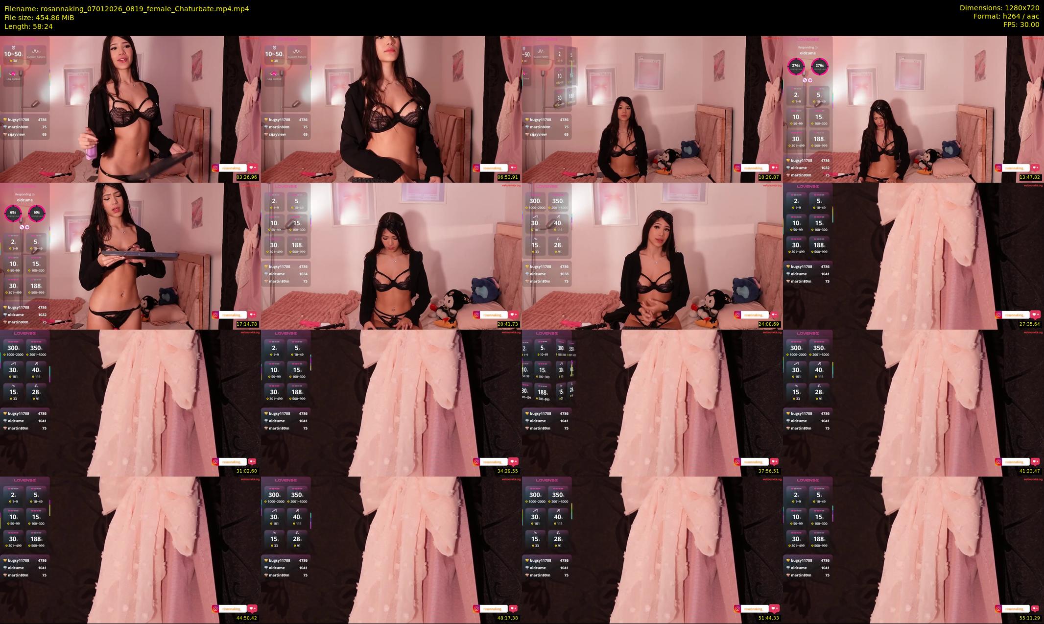 rosannaking — 59 minute Chaturbate female cam show recording, 720p, Jan 7, 2026