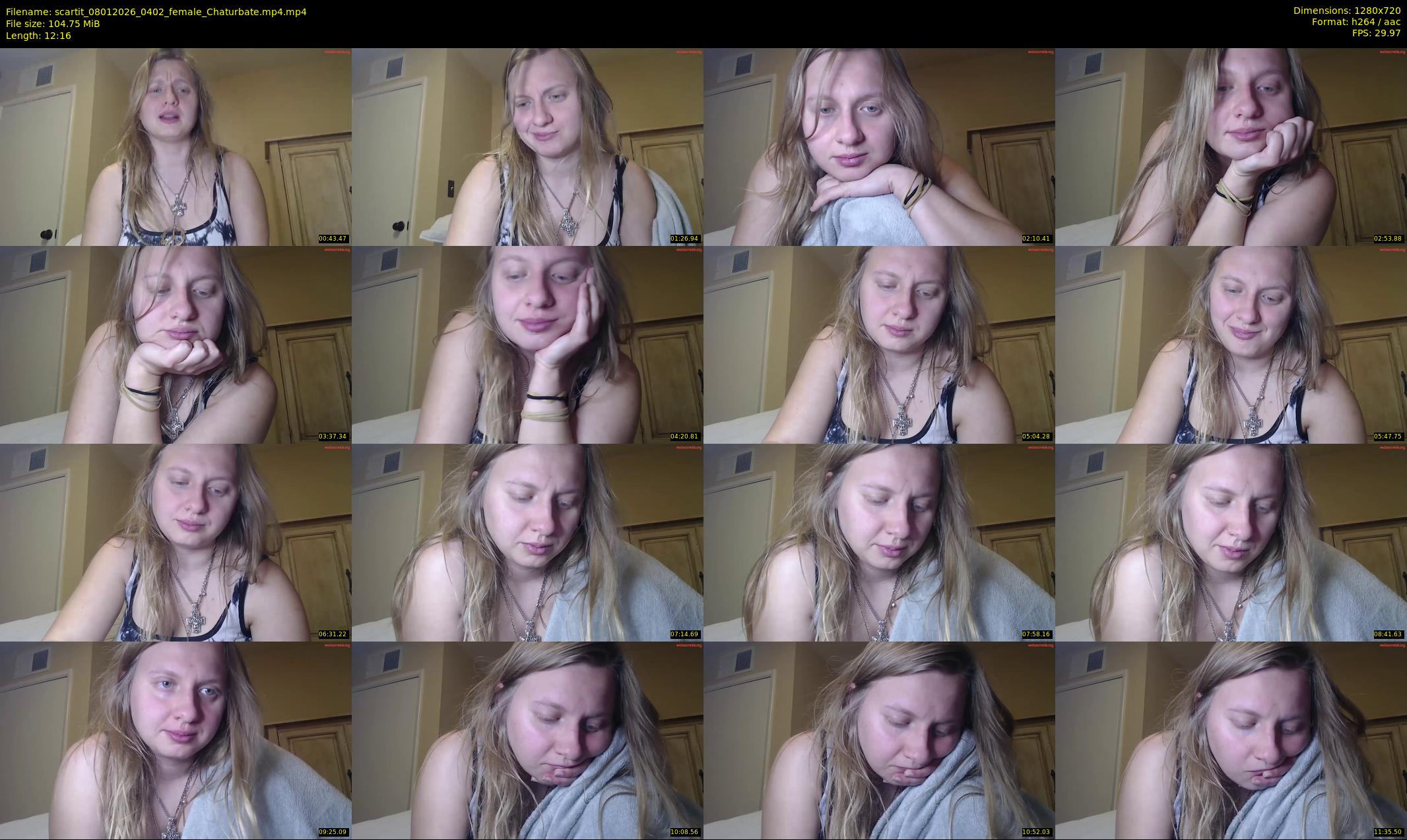 scartit — 13 minute Chaturbate female cam show recording, 720p, Jan 8, 2026