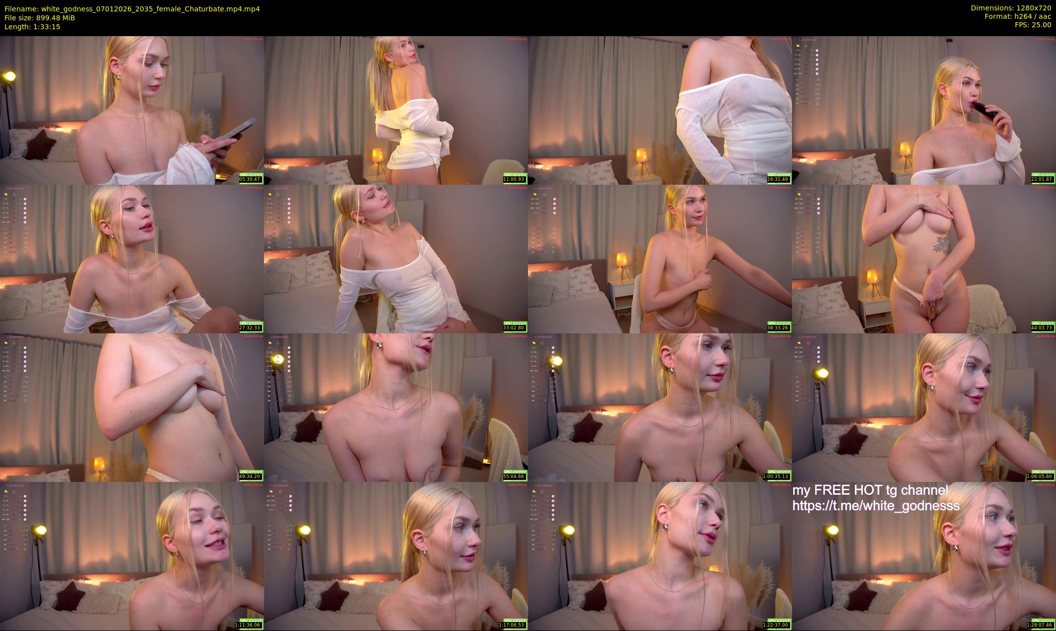 white_godness — 94 minute Chaturbate female cam show recording, 720p, Jan 7, 2026