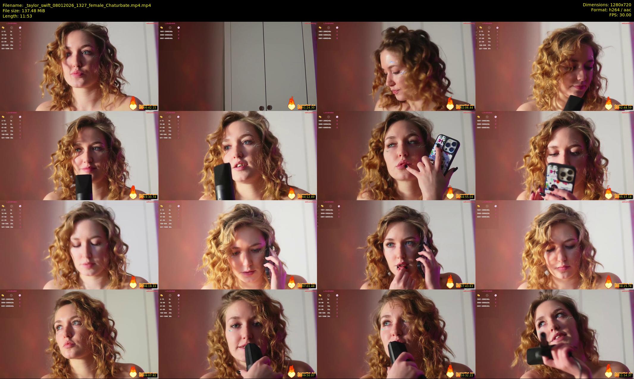 _taylor_swift — 12 minute Chaturbate female cam show recording, 720p, Jan 8, 2026