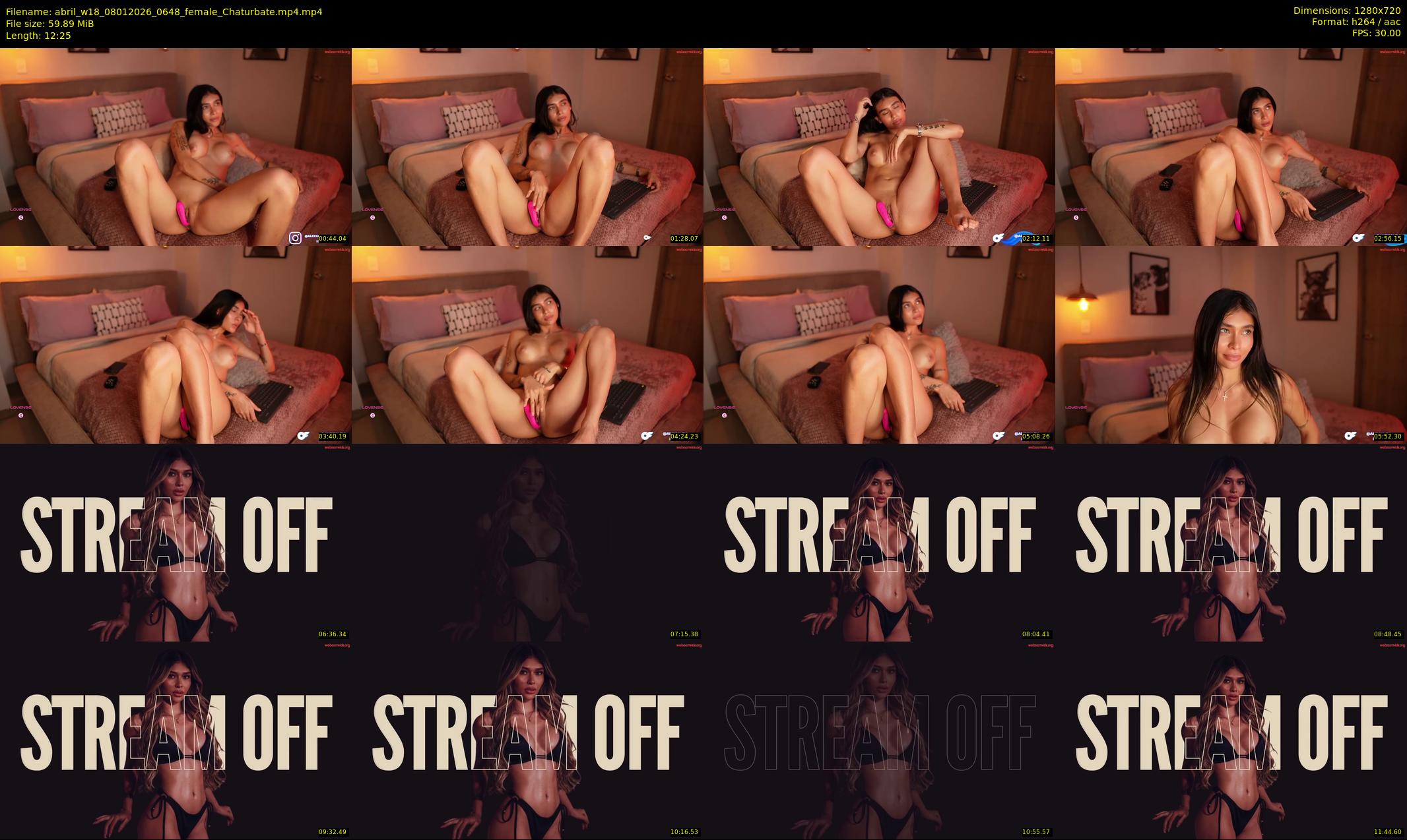 abril_w18 — 13 minute Chaturbate female cam show recording, 720p, Jan 8, 2026