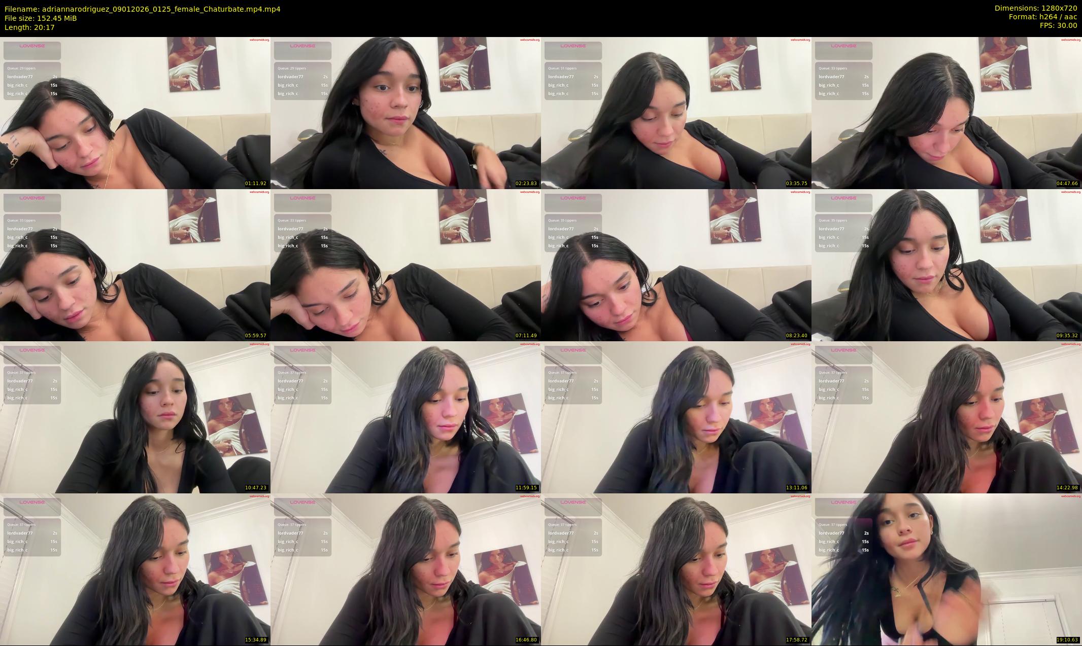 adriannarodriguez — 21 minute Chaturbate female cam show recording, 720p, Jan 9, 2026
