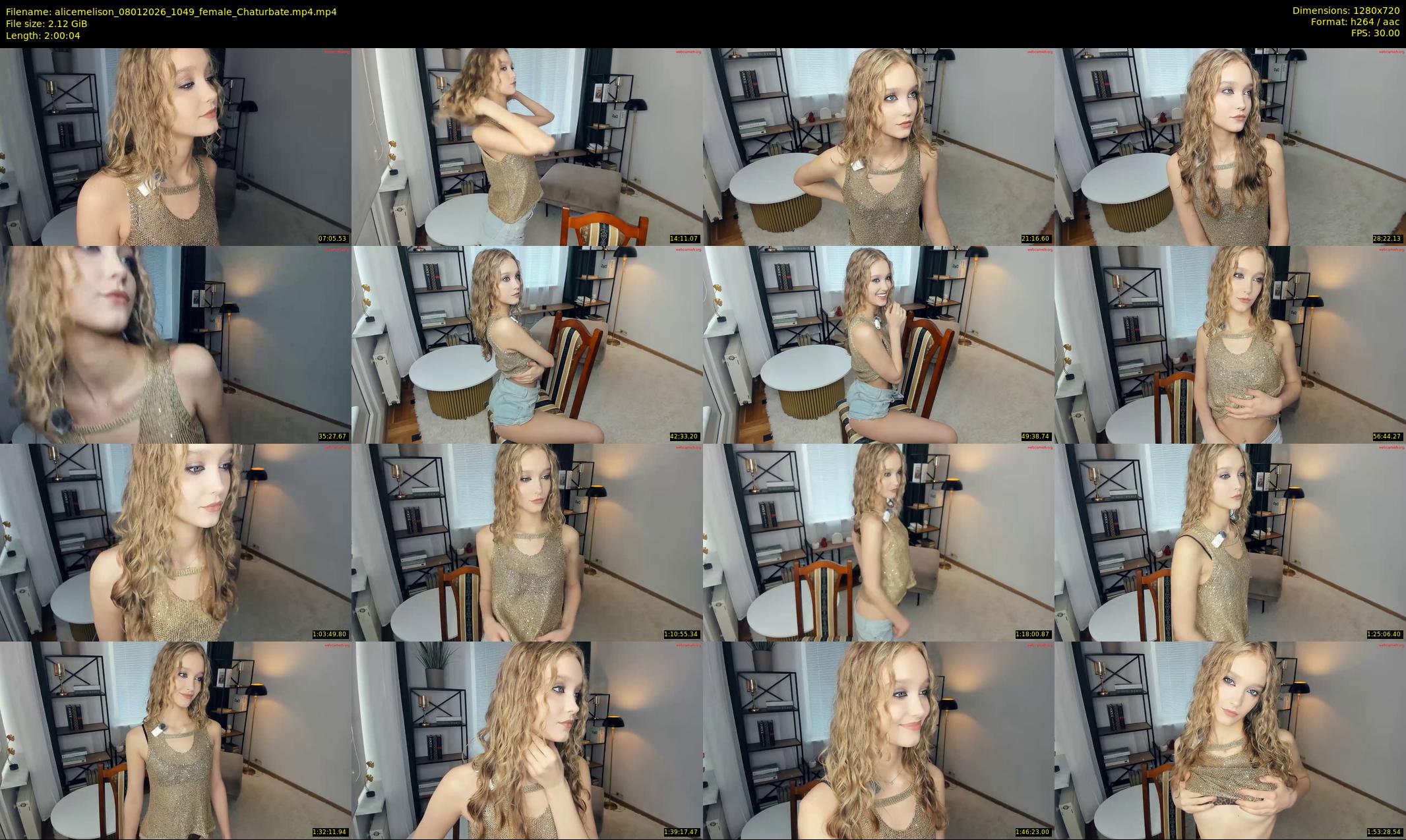 alicemelison — 121 minute Chaturbate female cam show recording, 720p, Jan 8, 2026