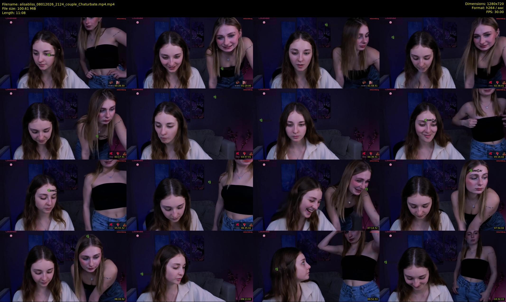 alisabliss — 12 minute Chaturbate female cam show recording, 720p, Jan 8, 2026
