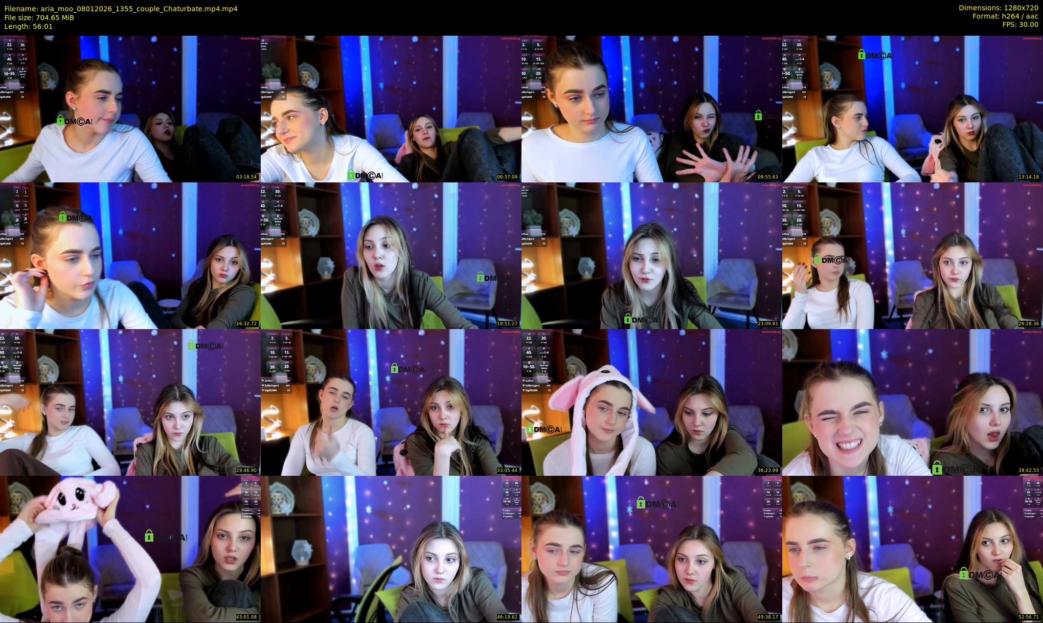 aria_moo — 57 minute Chaturbate couple cam show recording, 720p, Jan 8, 2026