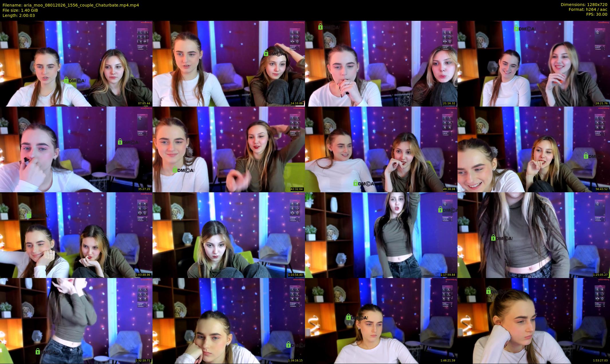 aria_moo — 121 minute Chaturbate couple cam show recording, 720p, Jan 8, 2026