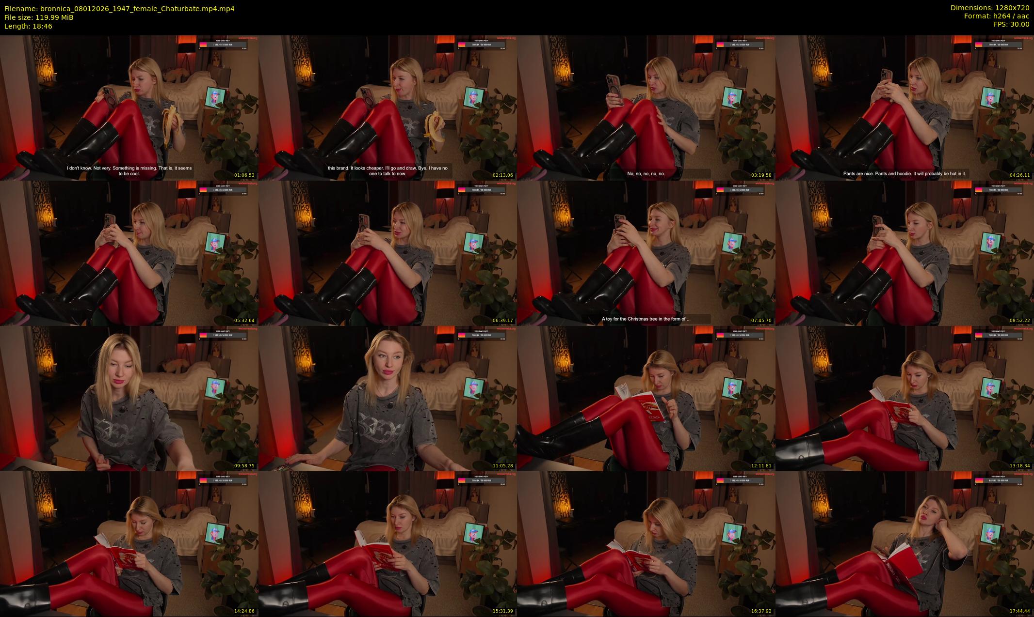 bronnica — 19 minute Chaturbate female cam show recording, 720p, Jan 8, 2026