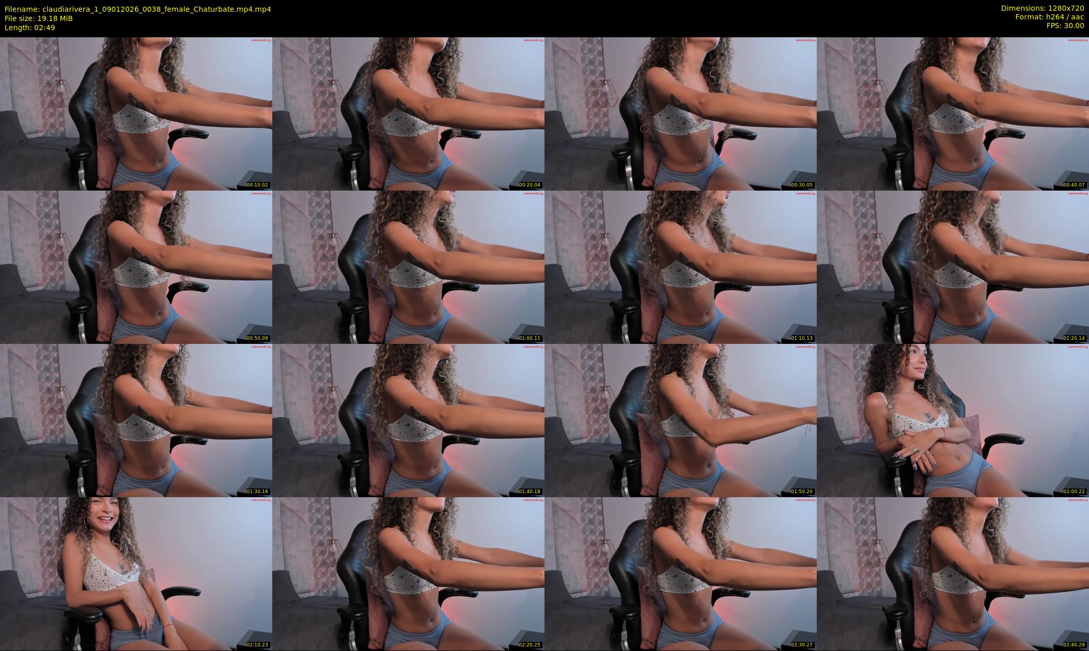 claudiarivera_1 — 3 minute Chaturbate female cam show recording, 720p, Jan 9, 2026