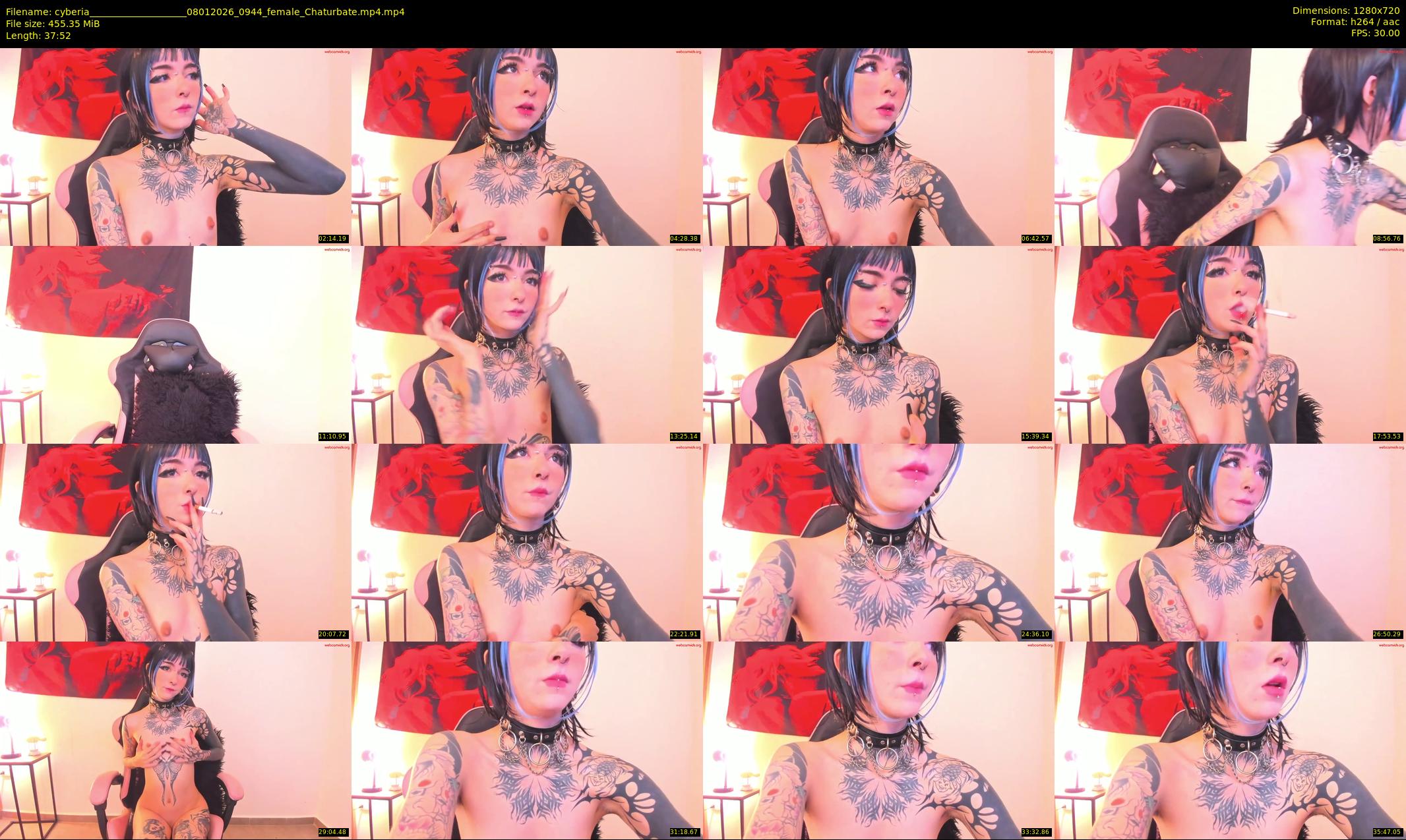cyberia____________________ — 38 minute Chaturbate female cam show recording, 720p, Jan 8, 2026