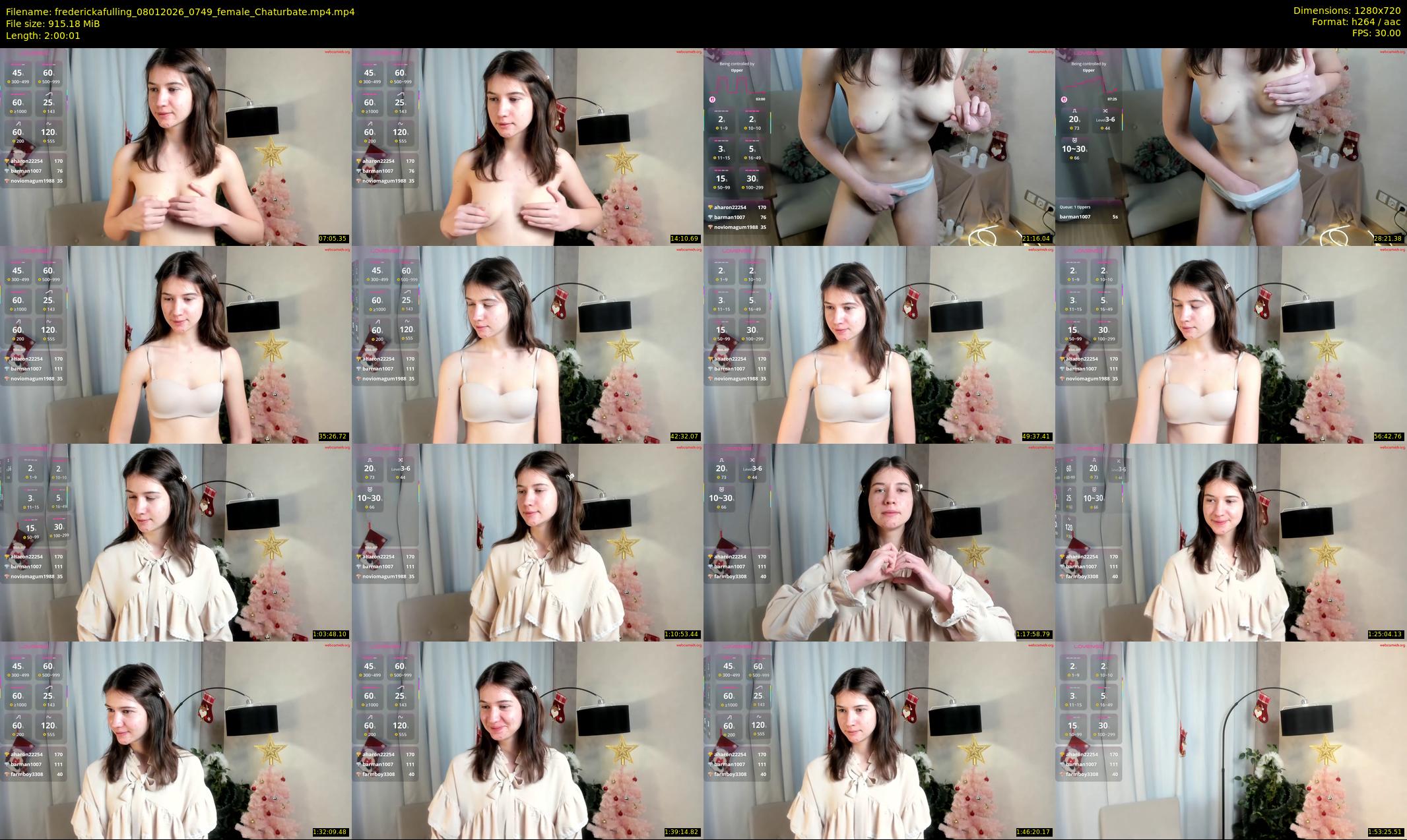 frederickafulling — 121 minute Chaturbate female cam show recording, 720p, Jan 8, 2026