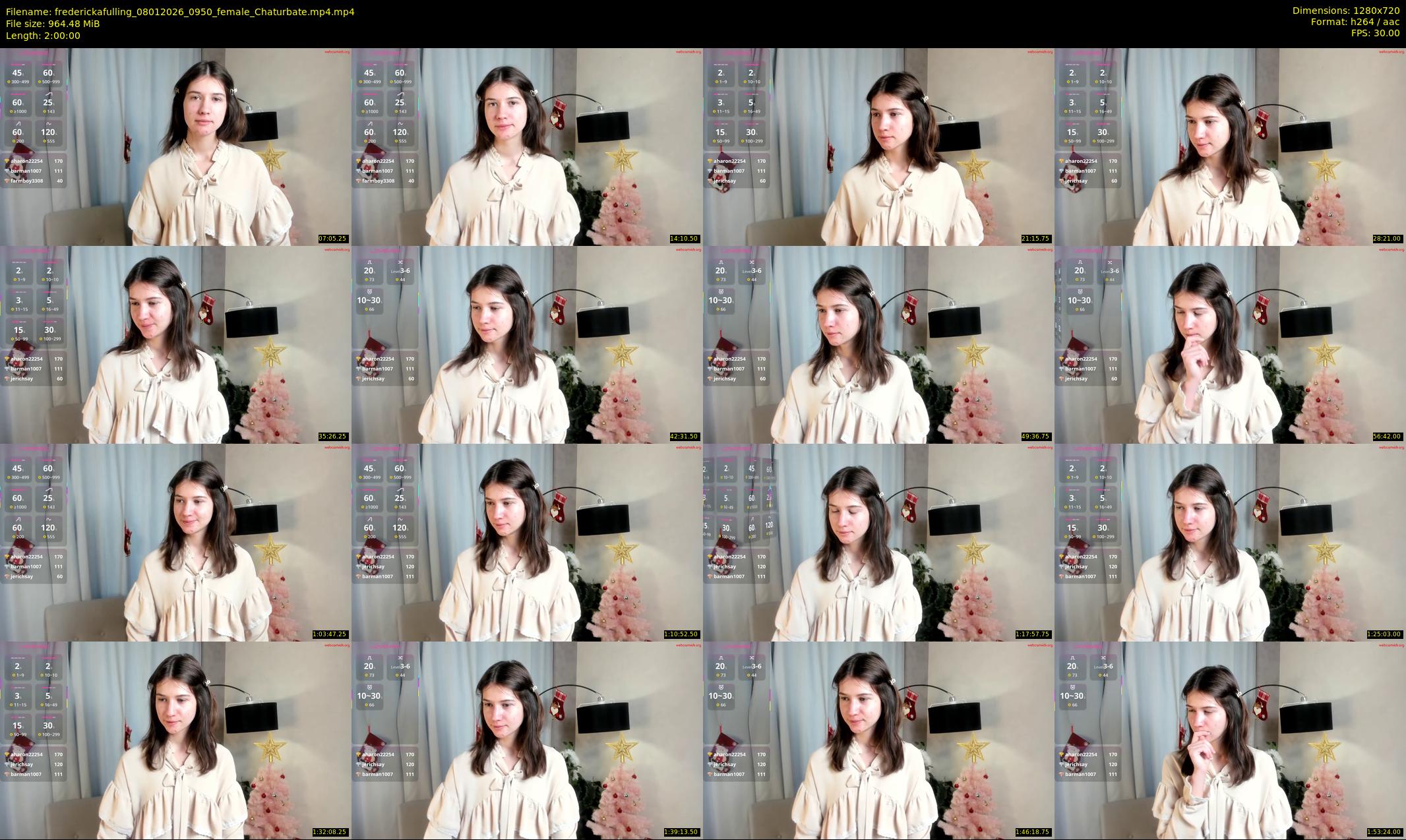 frederickafulling — 120 minute Chaturbate female cam show recording, 720p, Jan 8, 2026