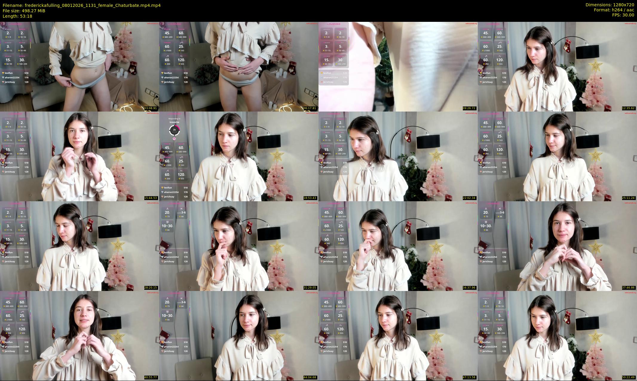 frederickafulling — 54 minute Chaturbate female cam show recording, 720p, Jan 8, 2026