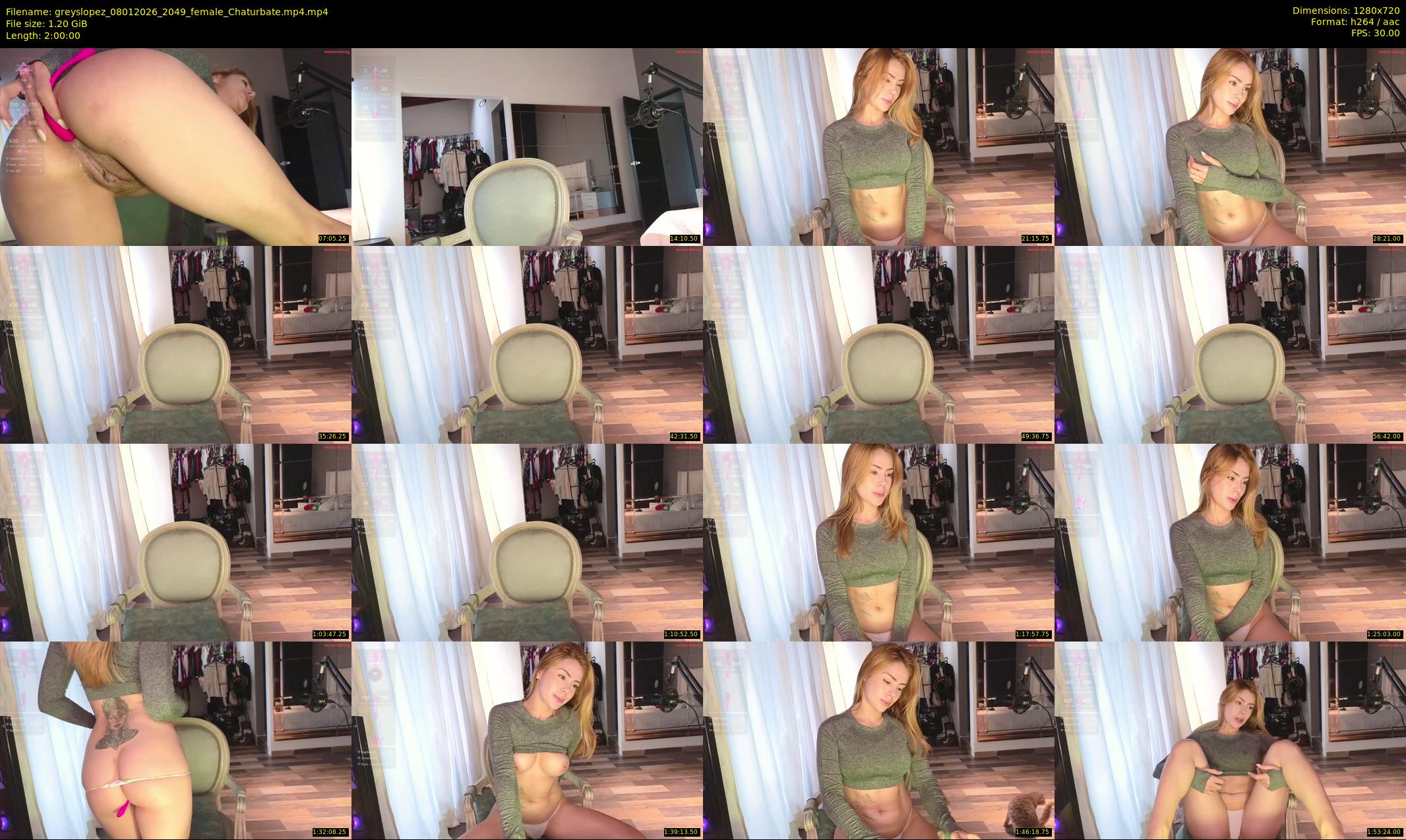 greyslopez — 120 minute Chaturbate female cam show recording, 720p, Jan 8, 2026