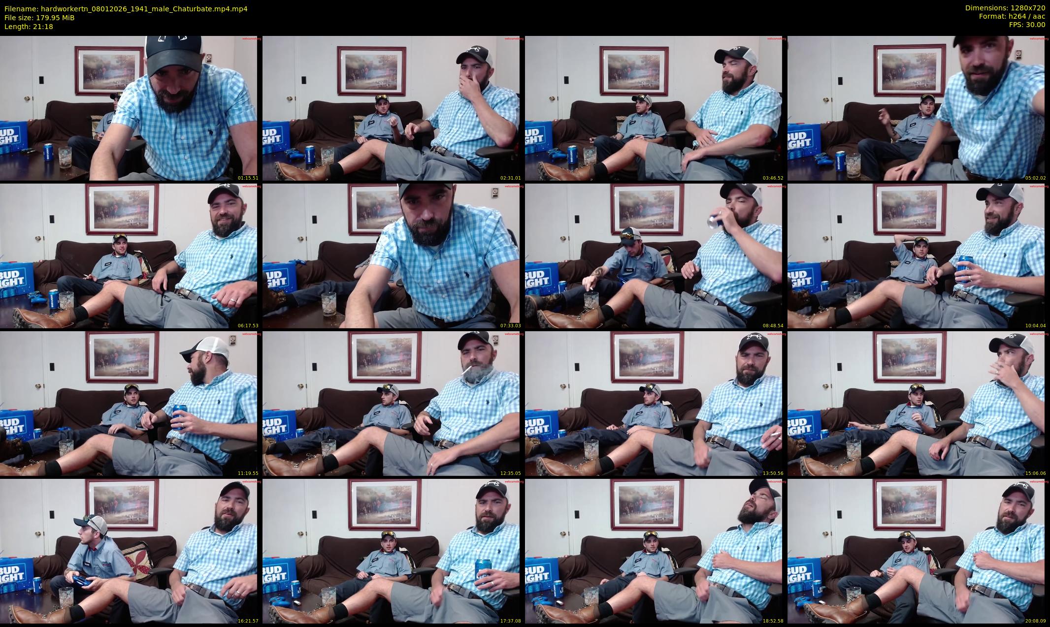 hardworkertn — 22 minute Chaturbate male cam show recording, 720p, Jan 8, 2026