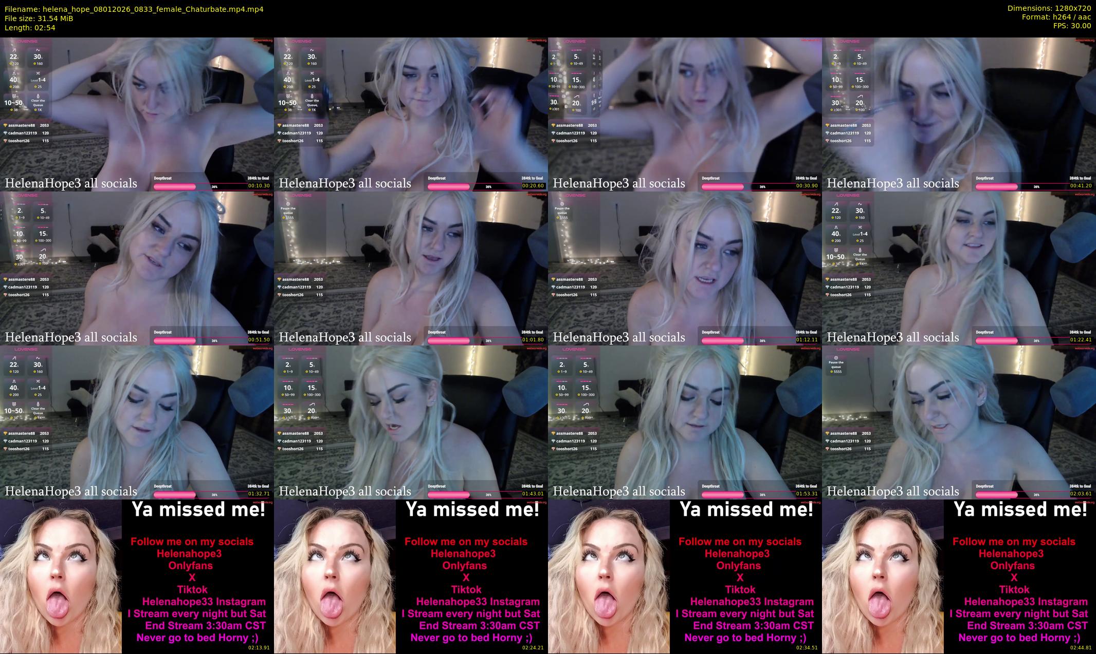 helena_hope — 3 minute Chaturbate female cam show recording, 720p, Jan 8, 2026