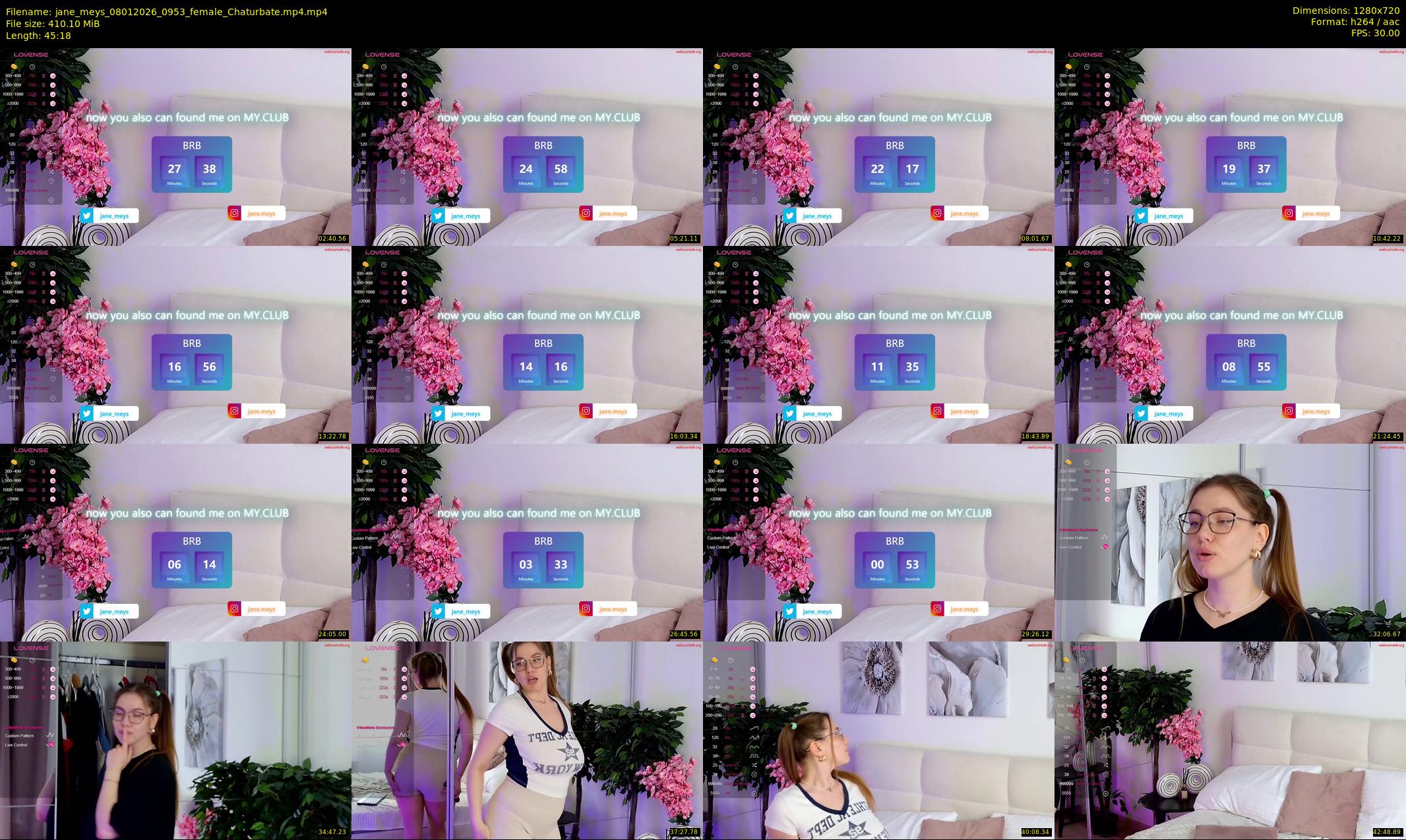 jane_meys — 46 minute Chaturbate female cam show recording, 720p, Jan 8, 2026