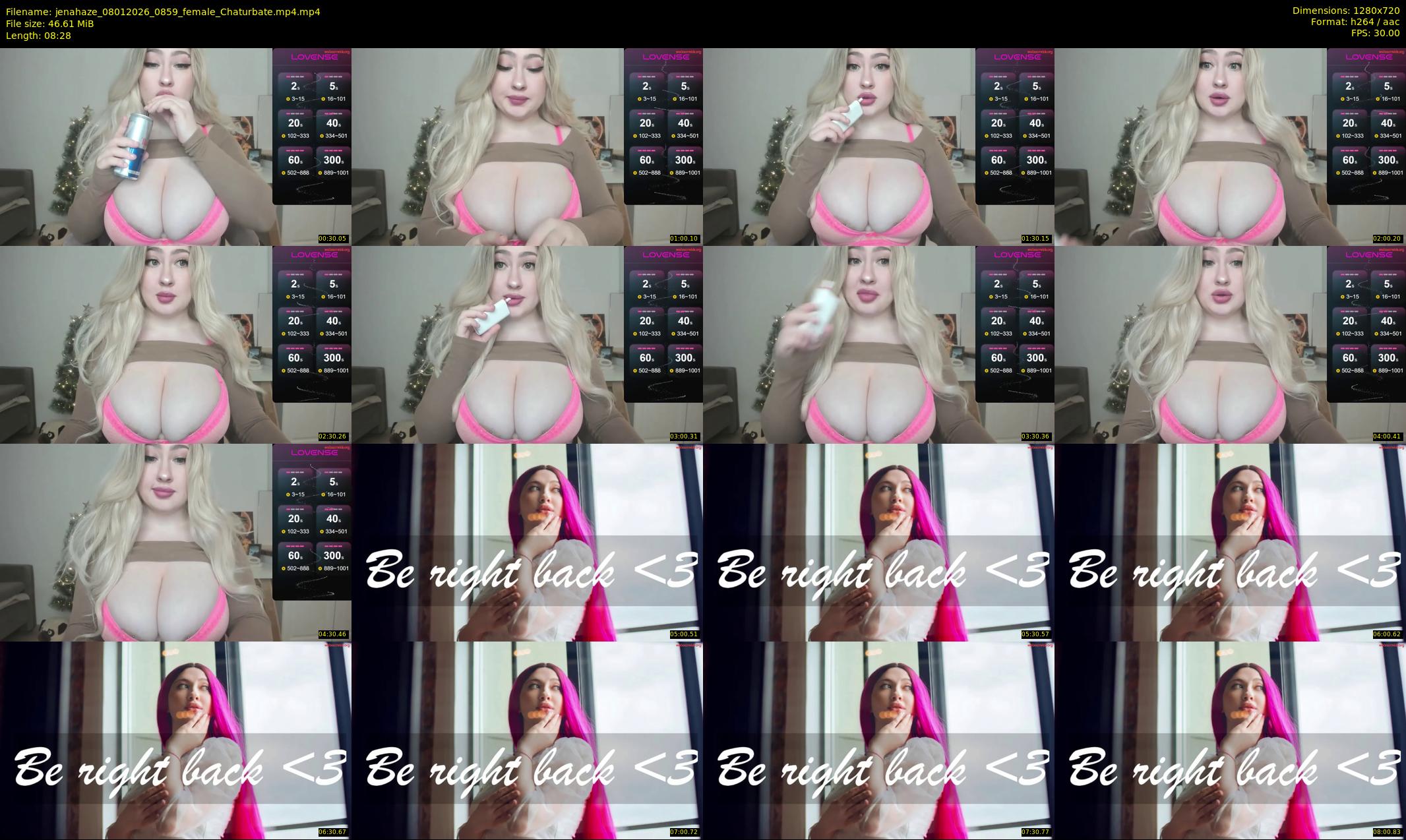 jenahaze — 9 minute Chaturbate female cam show recording, 720p, Jan 8, 2026
