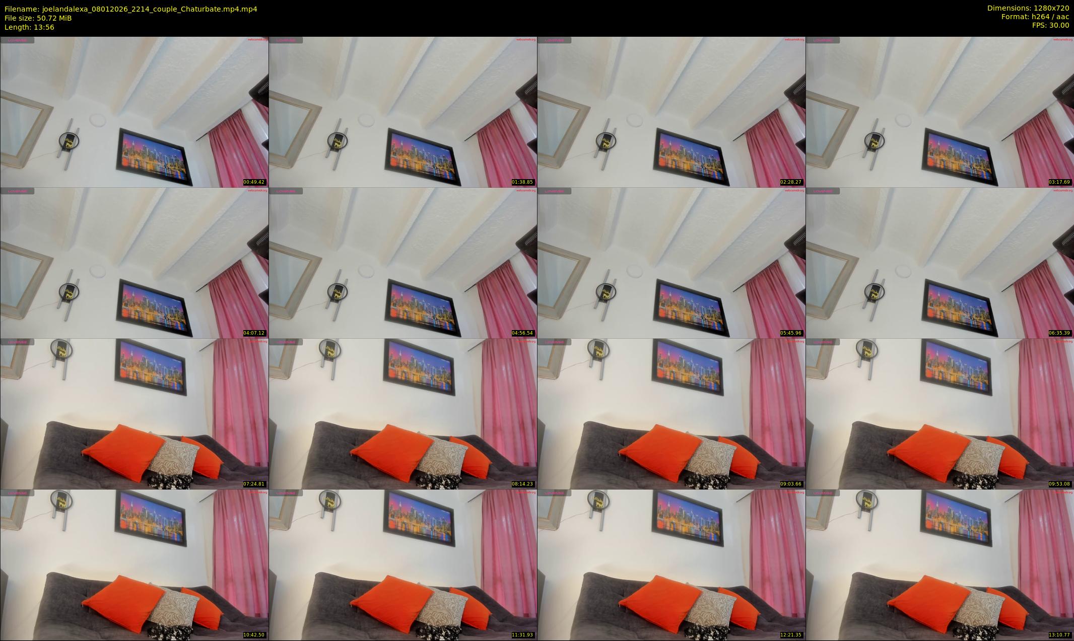 joelandalexa — 14 minute Chaturbate couple cam show recording, 720p, Jan 8, 2026