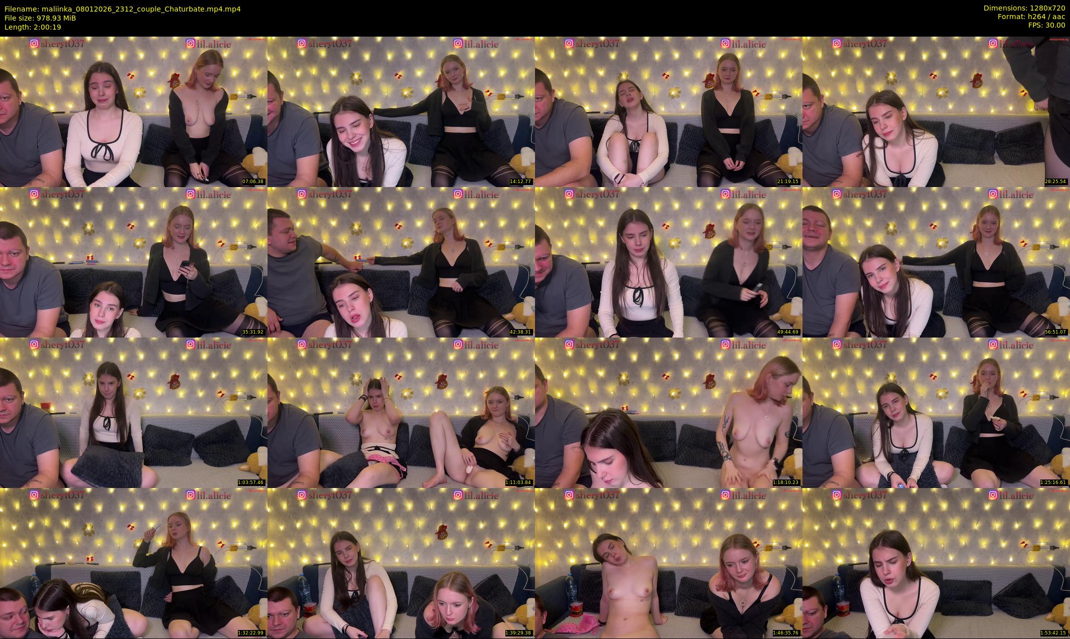 maliinka — 121 minute Chaturbate couple cam show recording, 720p, Jan 8, 2026